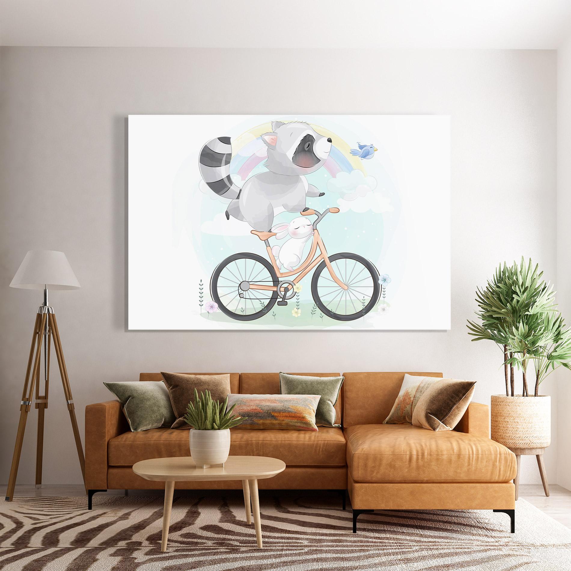 Tablou Sticla Bike Ride Animal mockup 7