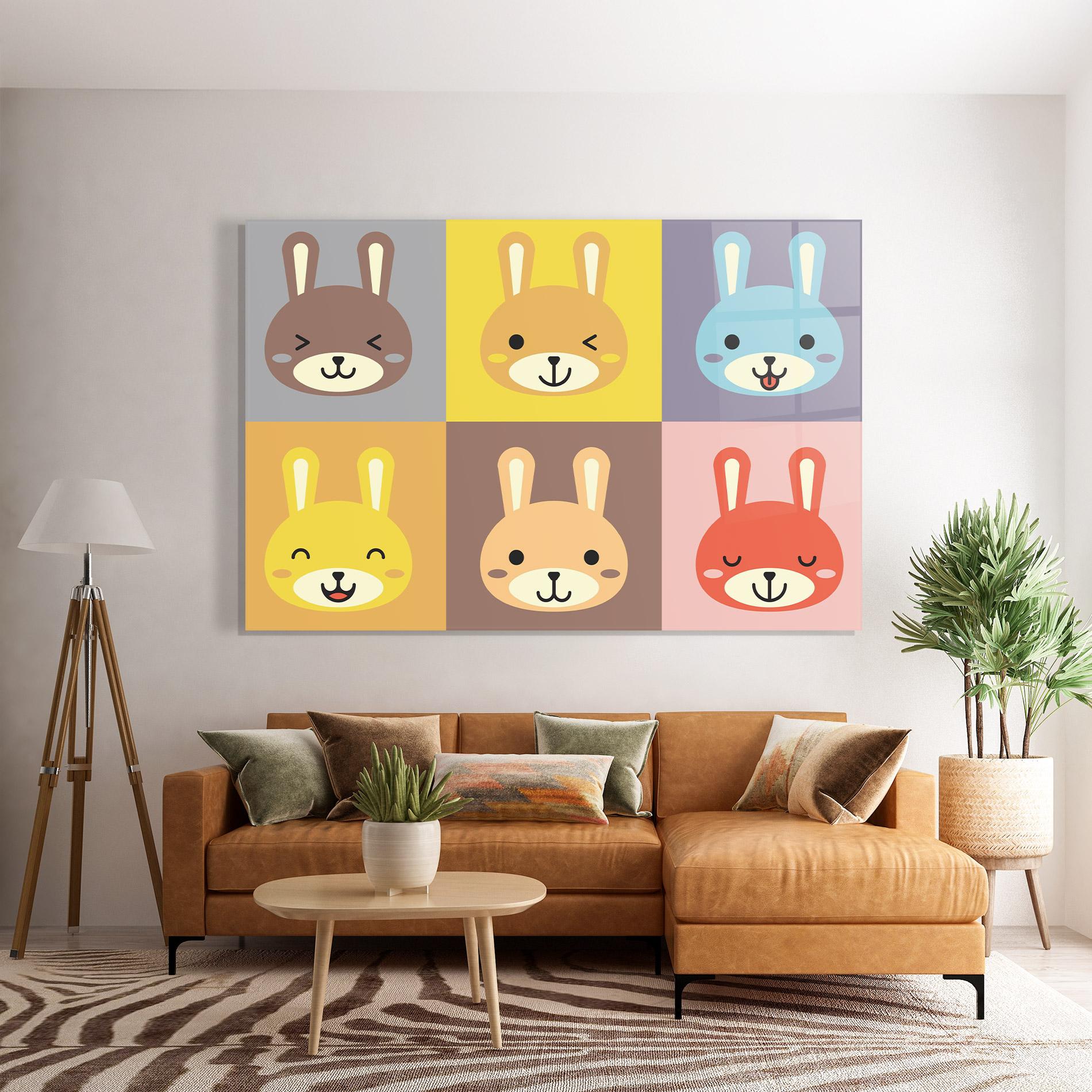 Tablou Sticla Bunny Colors mockup 7