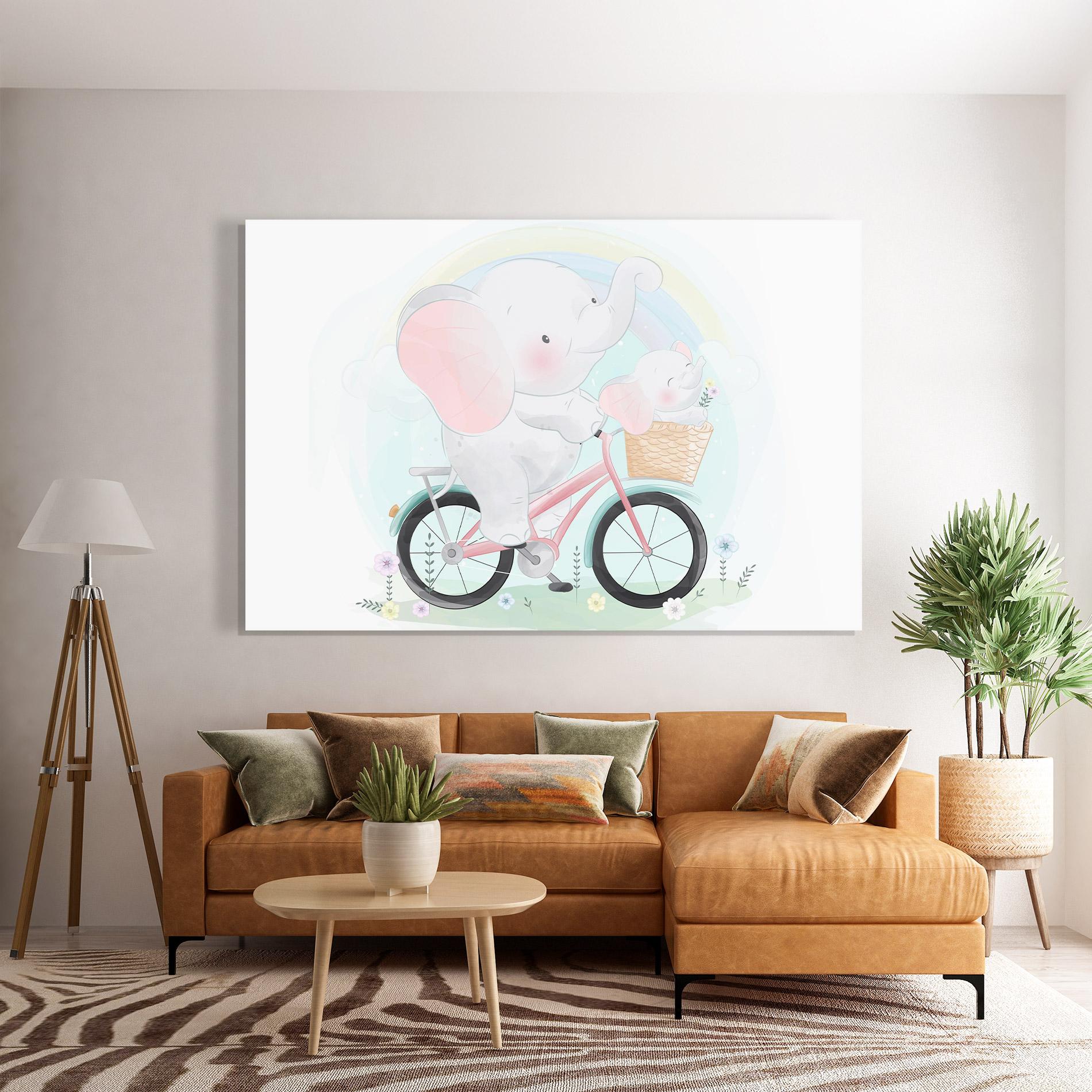 Tablou Sticla Elephant Bike mockup 7