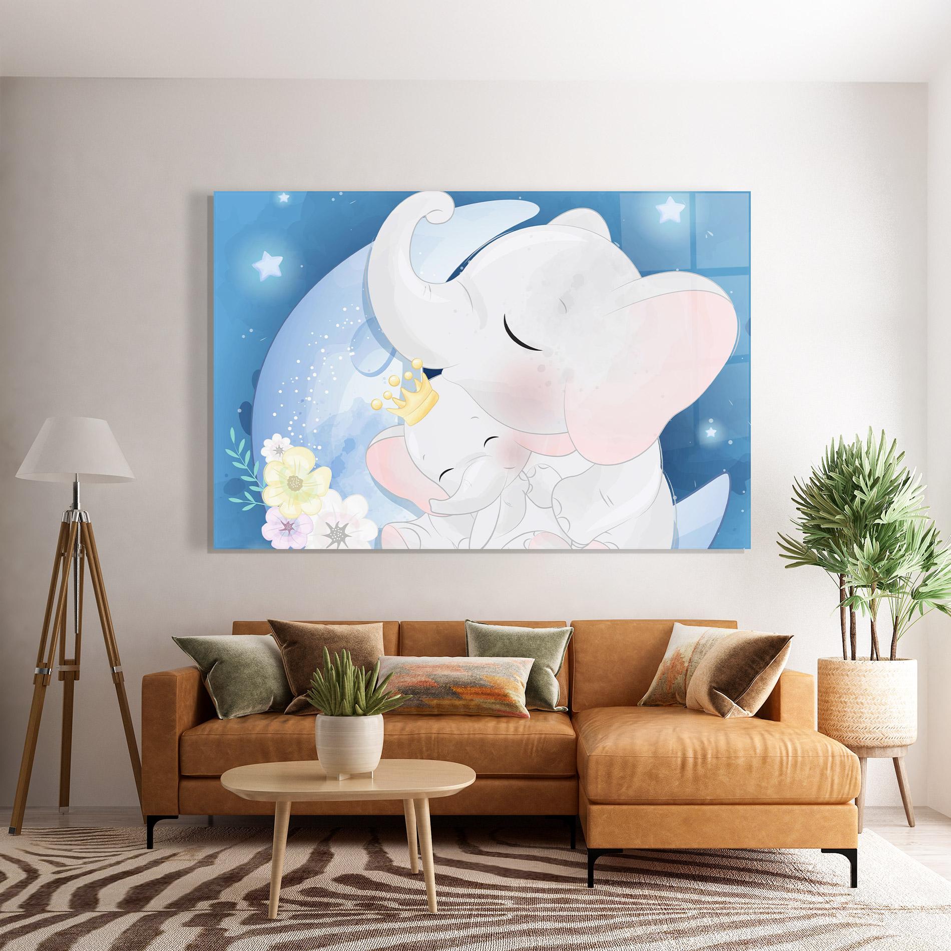 Tablou Sticla Elephant King mockup 7