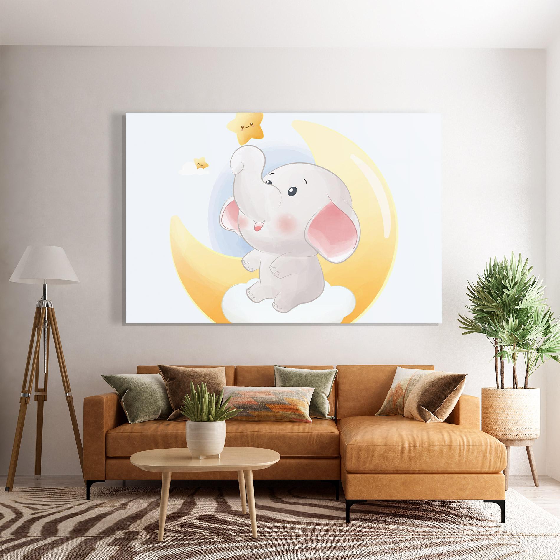 Tablou Sticla Elephant Yellow Star mockup 7