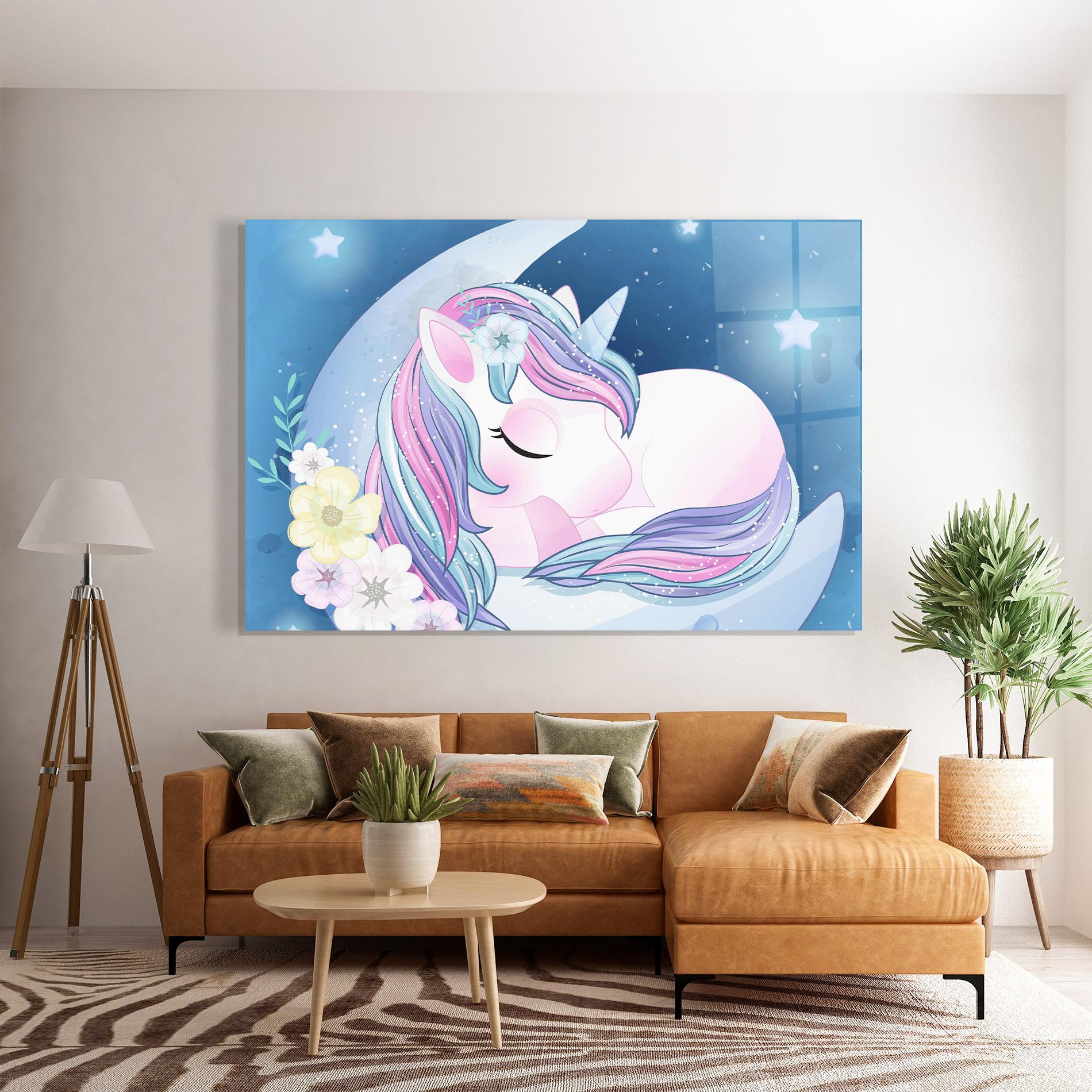 Tablou Sticla Moon Unicorn mockup 7