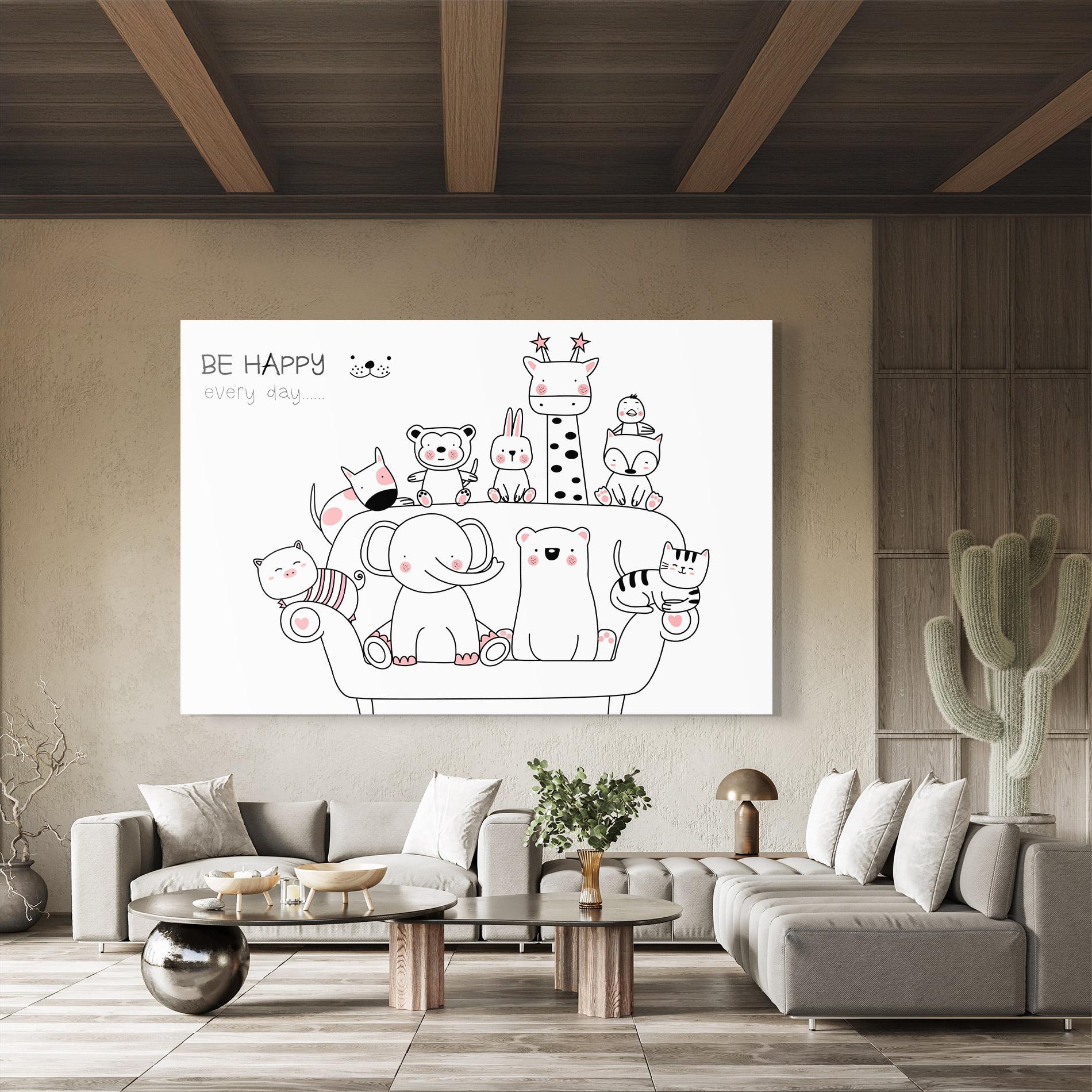 Tablou Sticla Be Happy Animals mockup 8