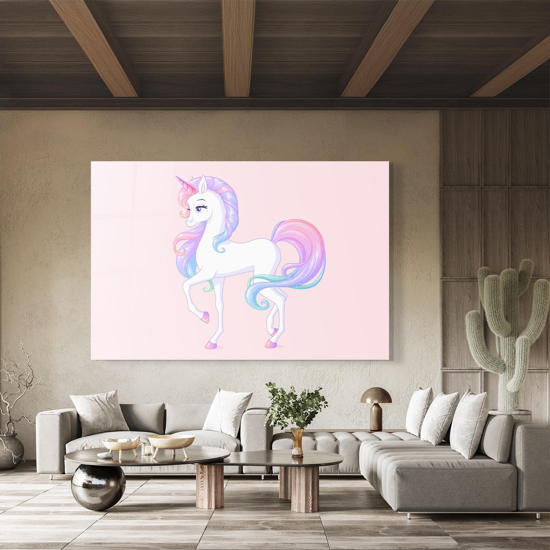 Tablou Sticla Beautiful Unicorn mockup 8
