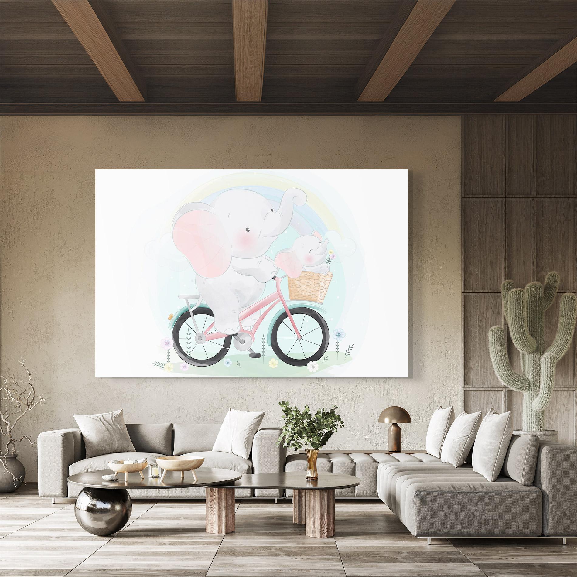 Tablou Sticla Elephant Bike mockup 8