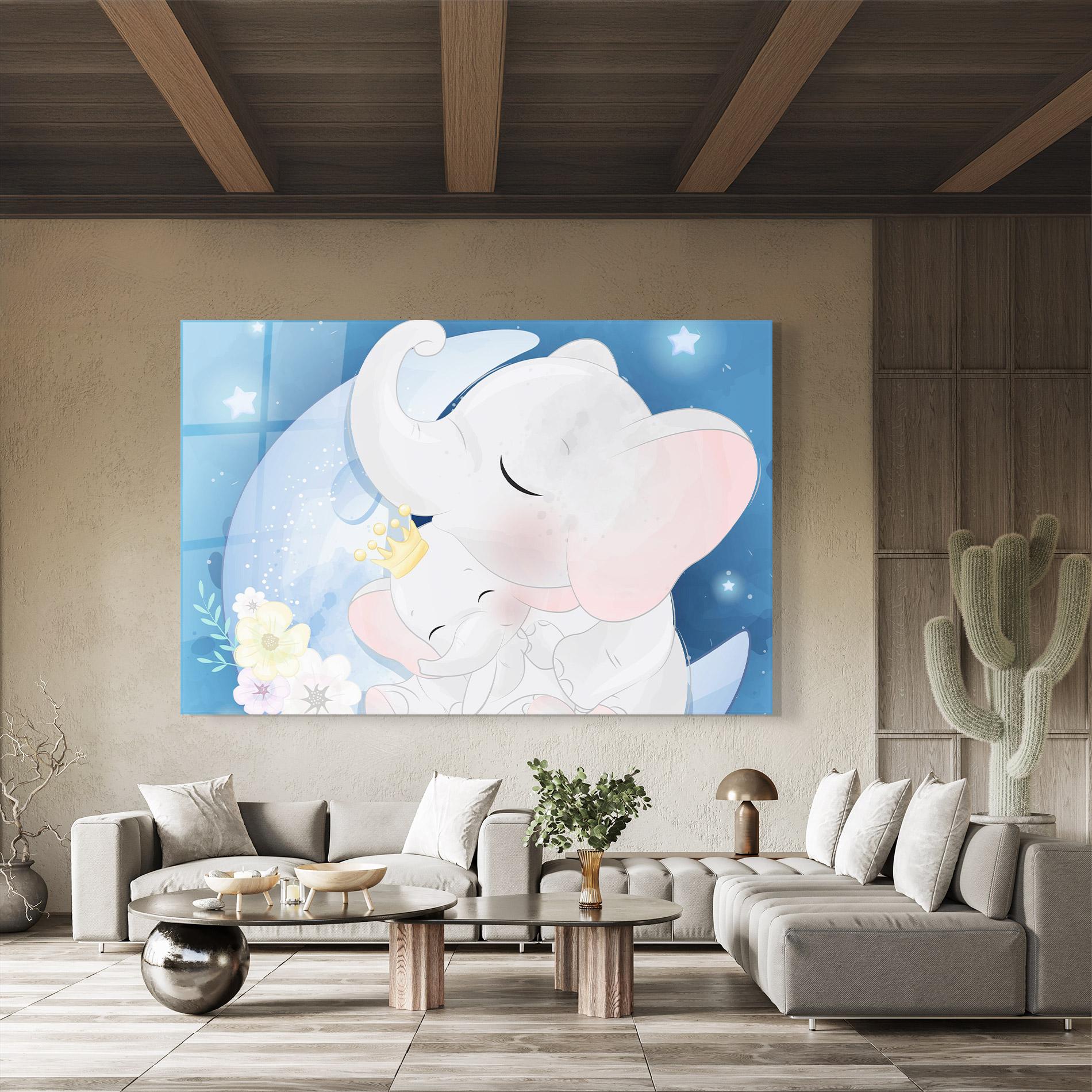 Tablou Sticla Elephant King mockup 8