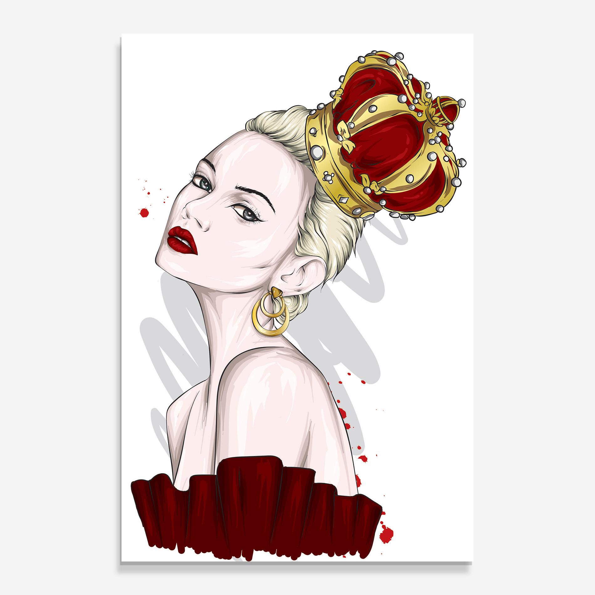 Tablou Sticla Big Red Crown mockup 0