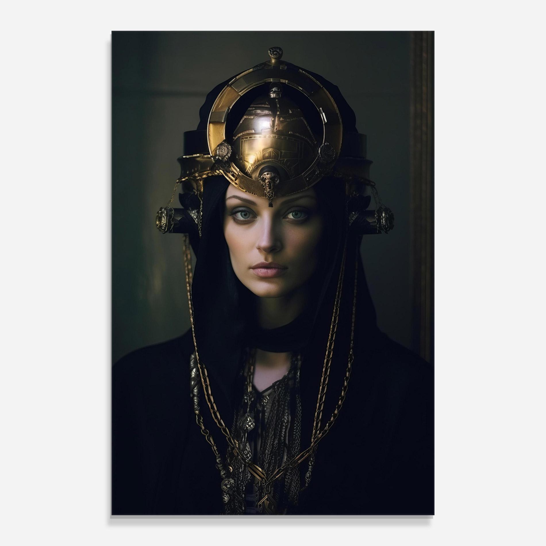 Tablou Sticla Gold Headpiece mockup 0