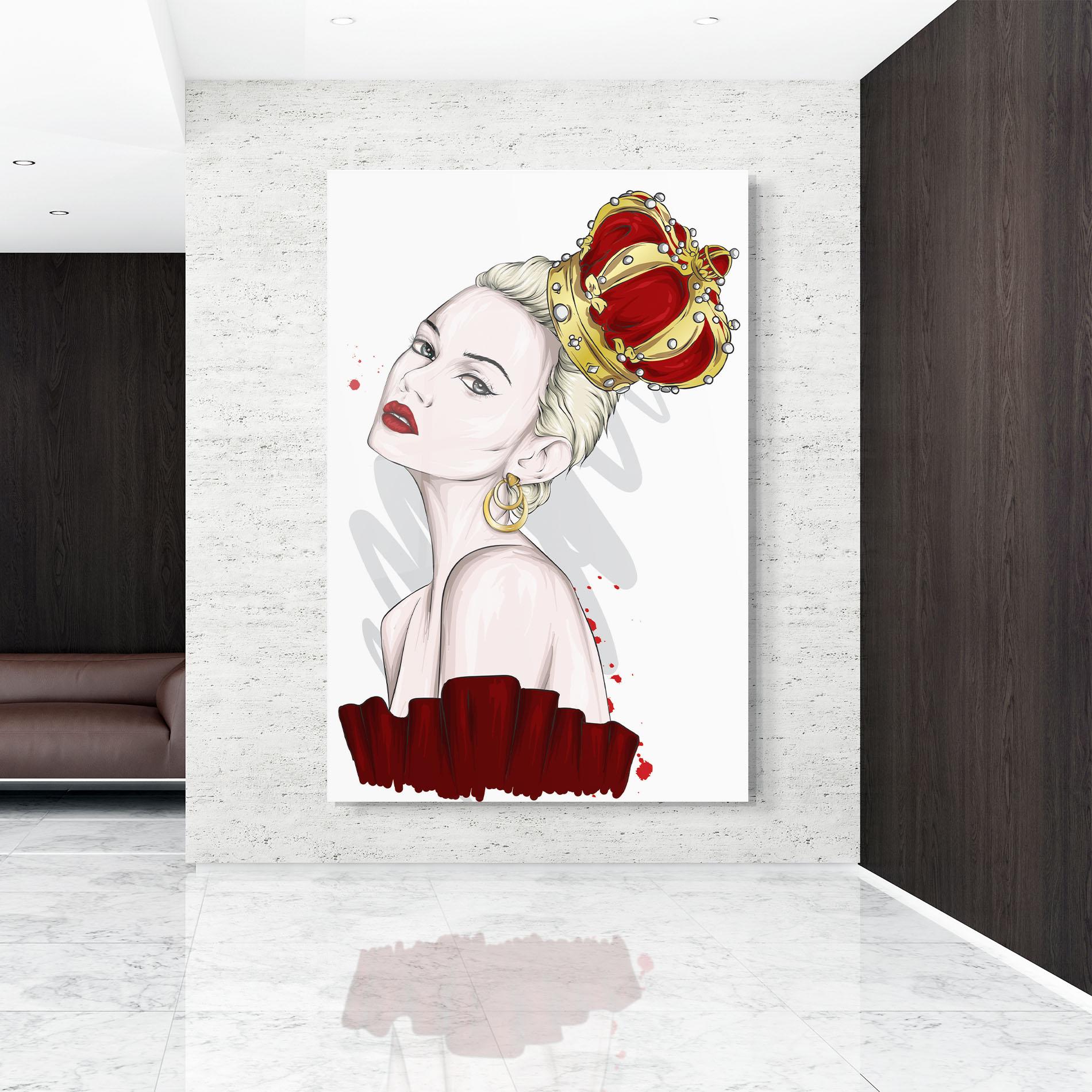 Tablou Sticla Big Red Crown mockup 9