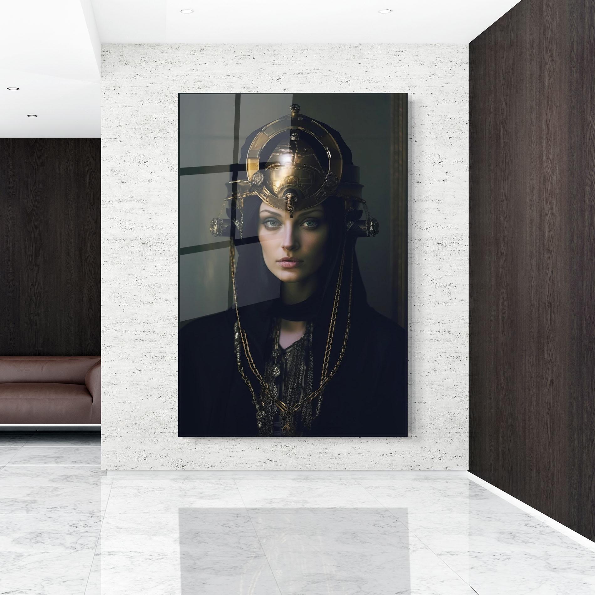 Tablou Sticla Gold Headpiece mockup 9