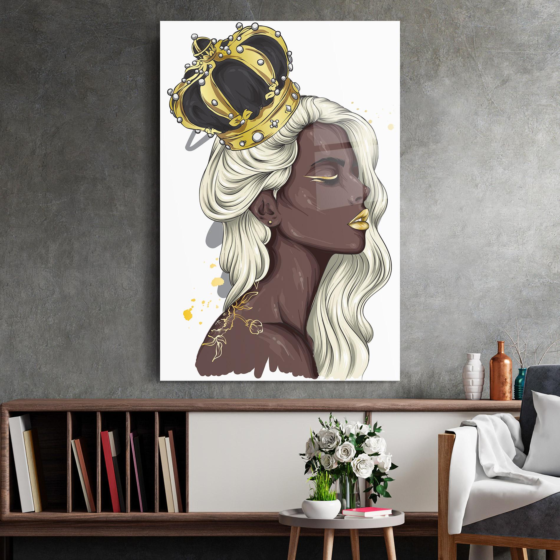 Tablou Sticla Big Black Crown mockup 2