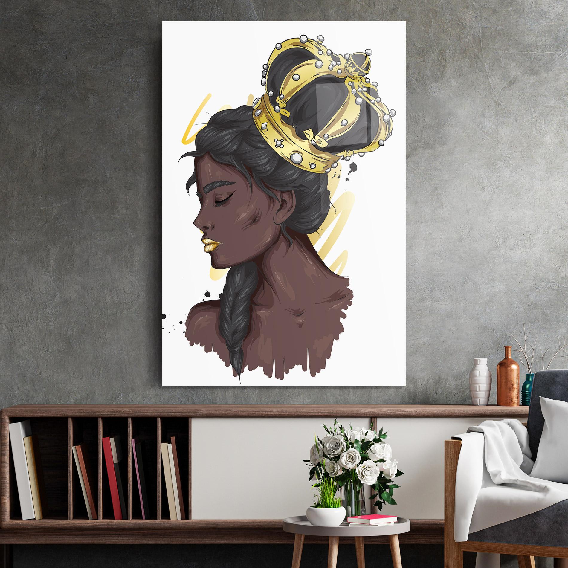 Tablou Sticla Big Gold Crown mockup 2