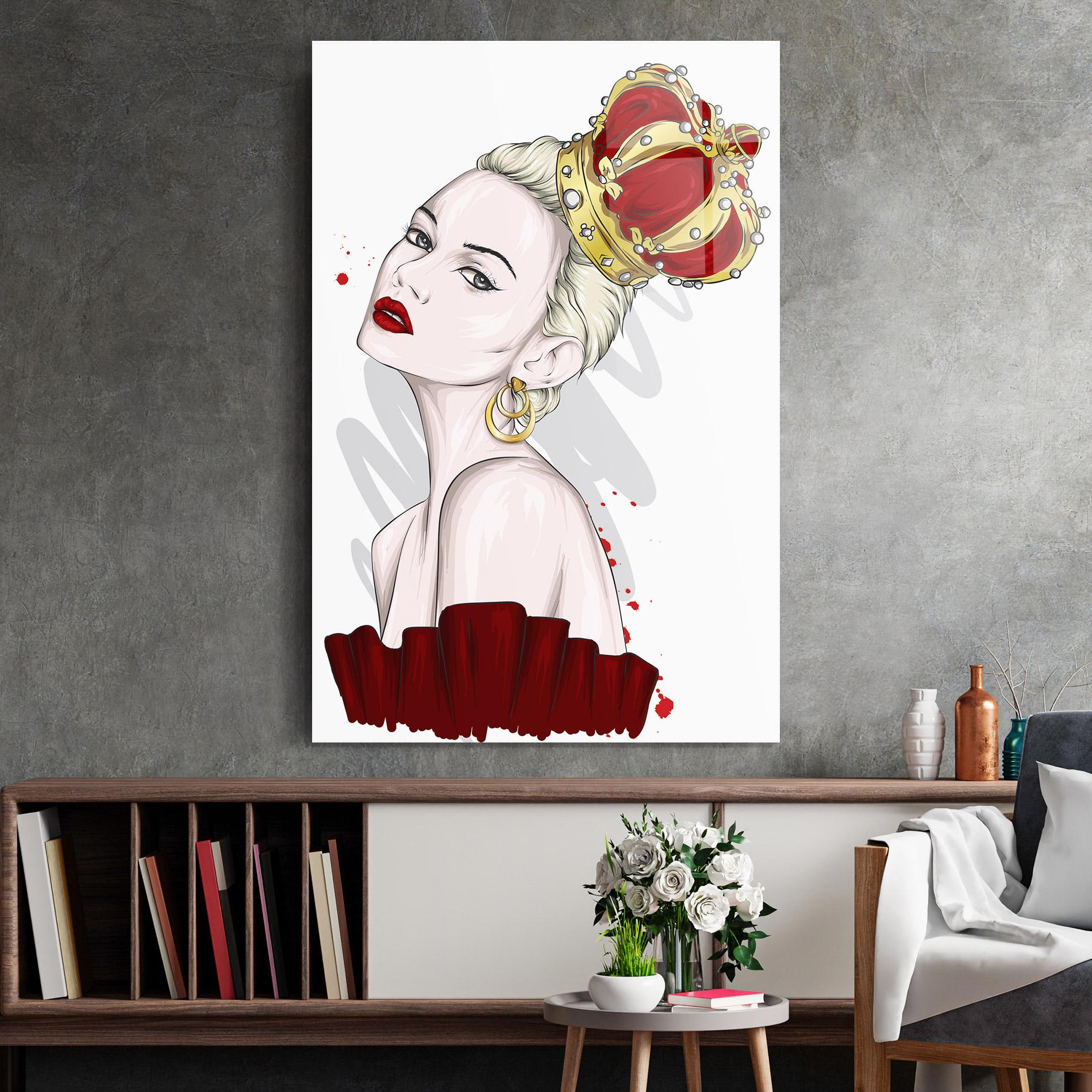 Tablou Sticla Big Red Crown mockup 2