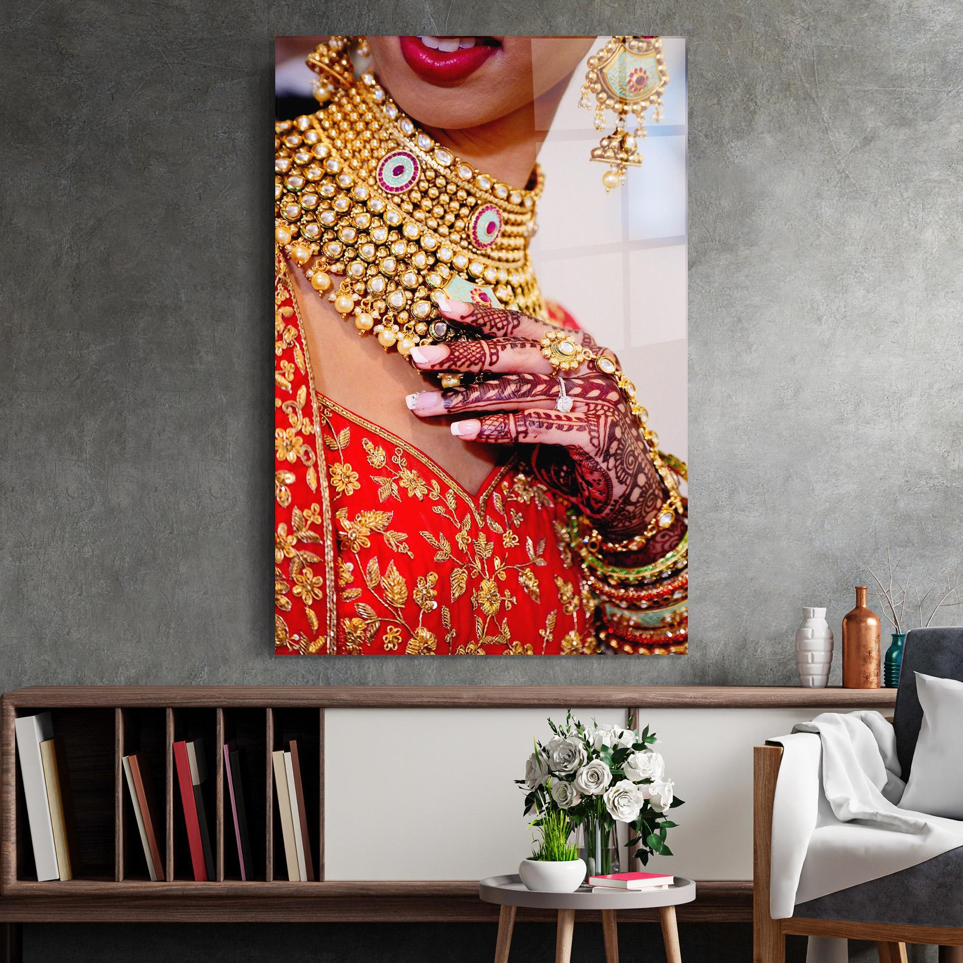 Tablou Sticla Gold Beautiful Jewelry mockup 2