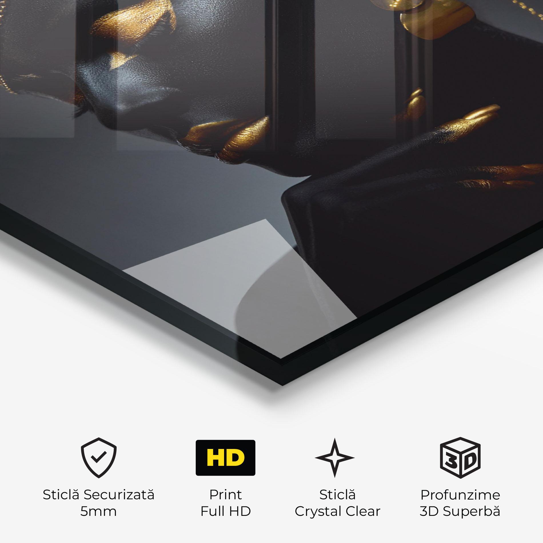Tablou Sticla Beauty Gold Accessory mockup 3