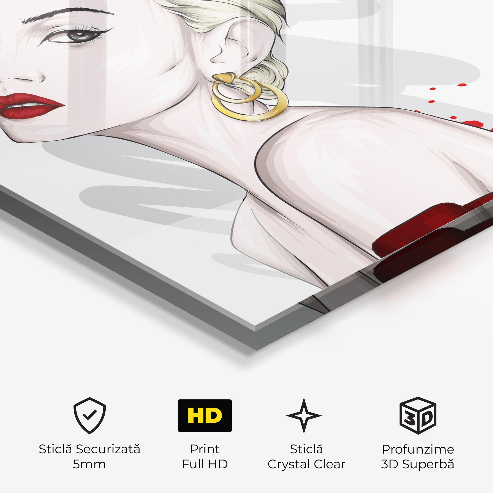 Tablou Sticla Big Red Crown mockup 3
