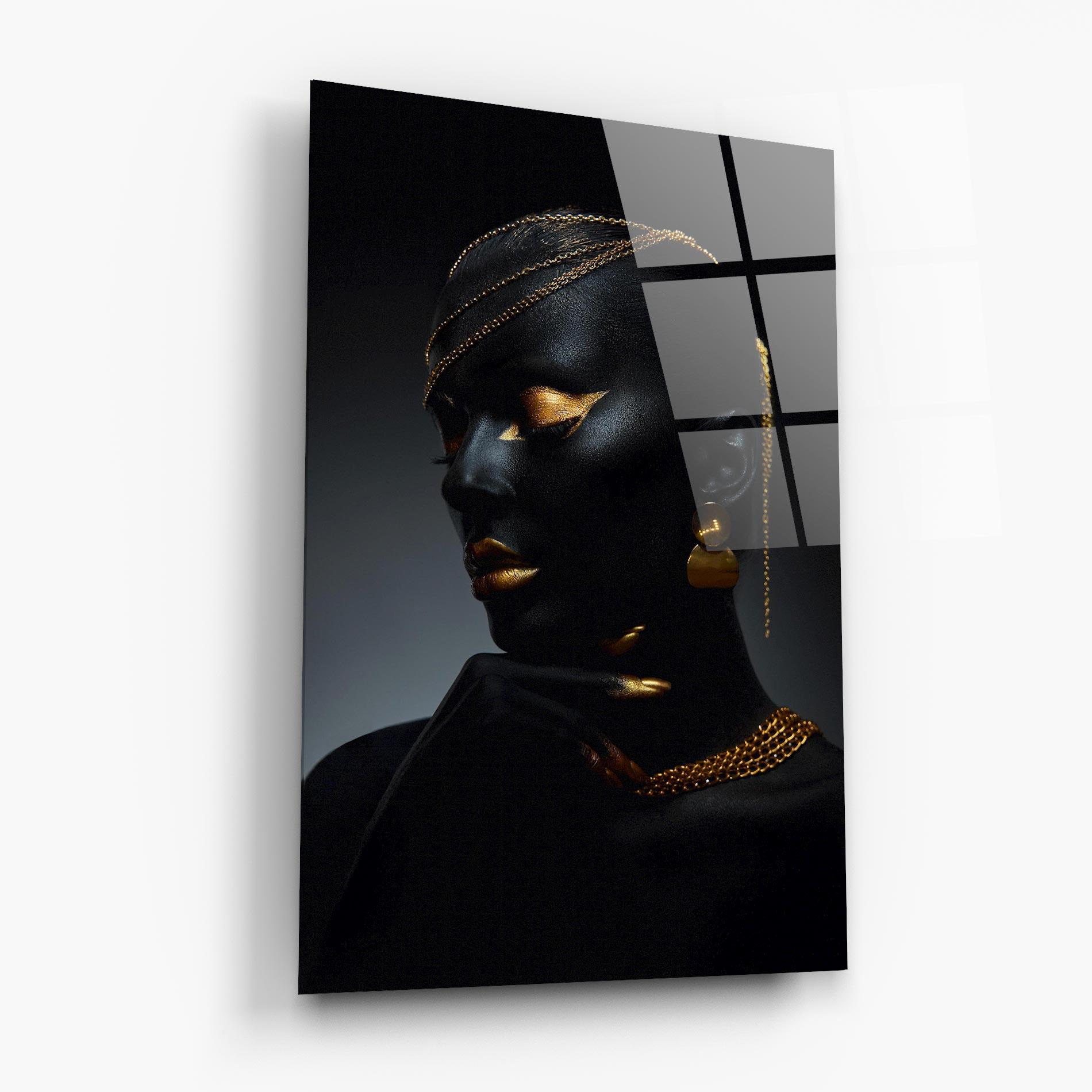 Tablou Sticla Beauty Gold Accessory mockup 6