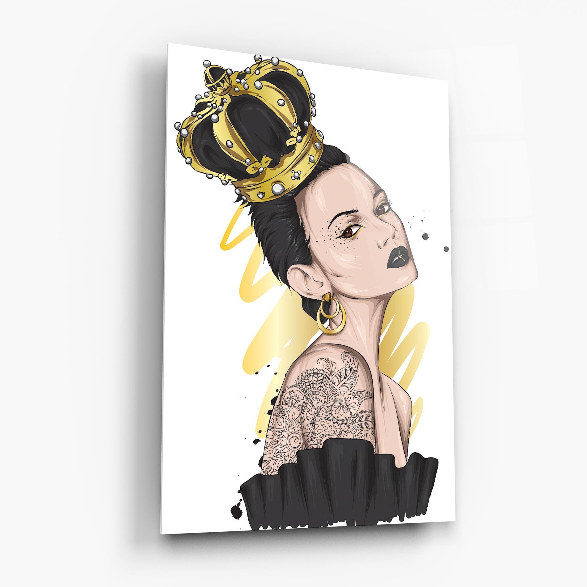 Tablou Sticla Black Hair Crown mockup 6