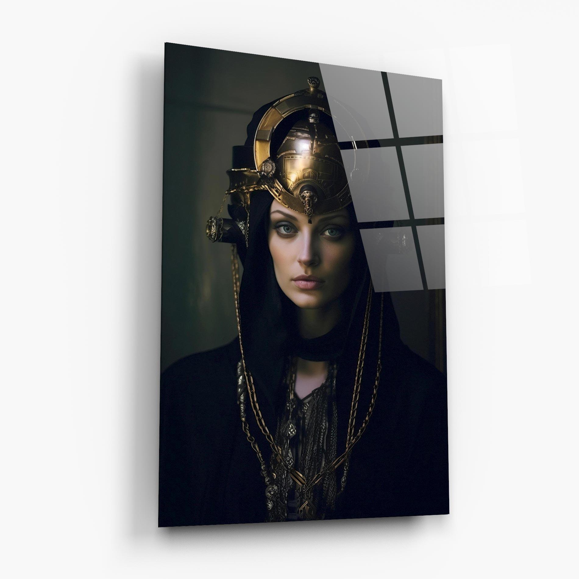 Tablou Sticla Gold Headpiece mockup 6
