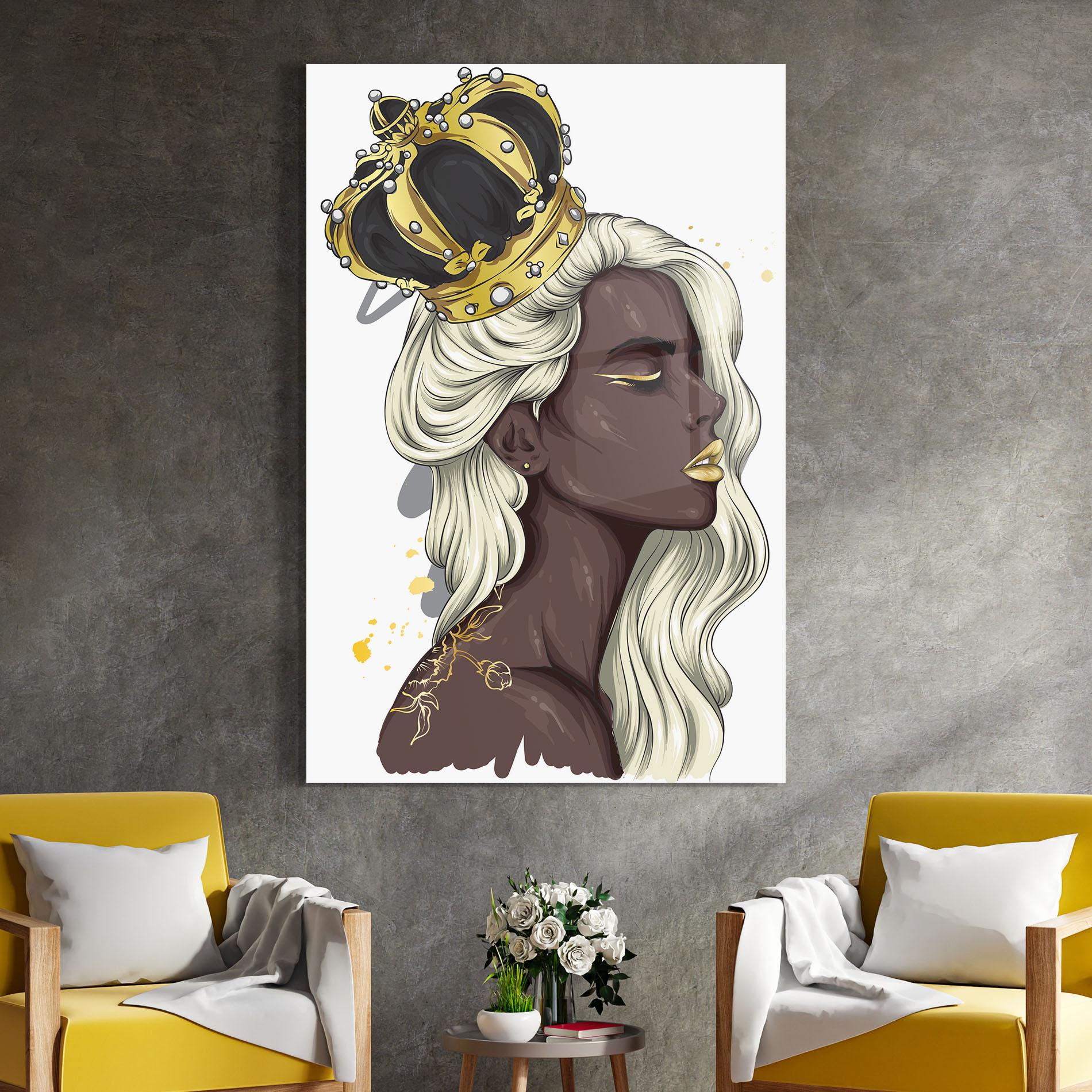 Tablou Sticla Big Black Crown mockup 4