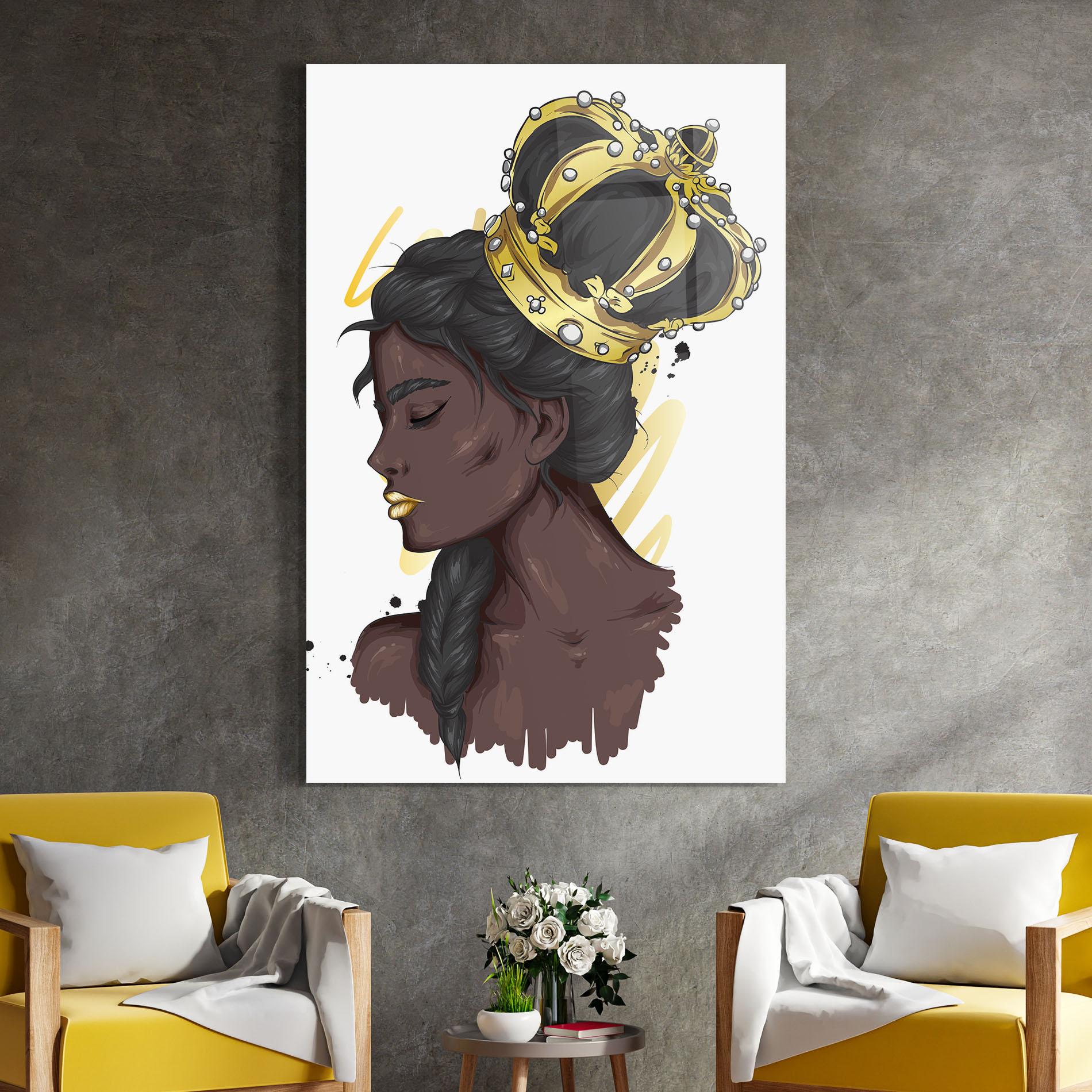 Tablou Sticla Big Gold Crown mockup 4