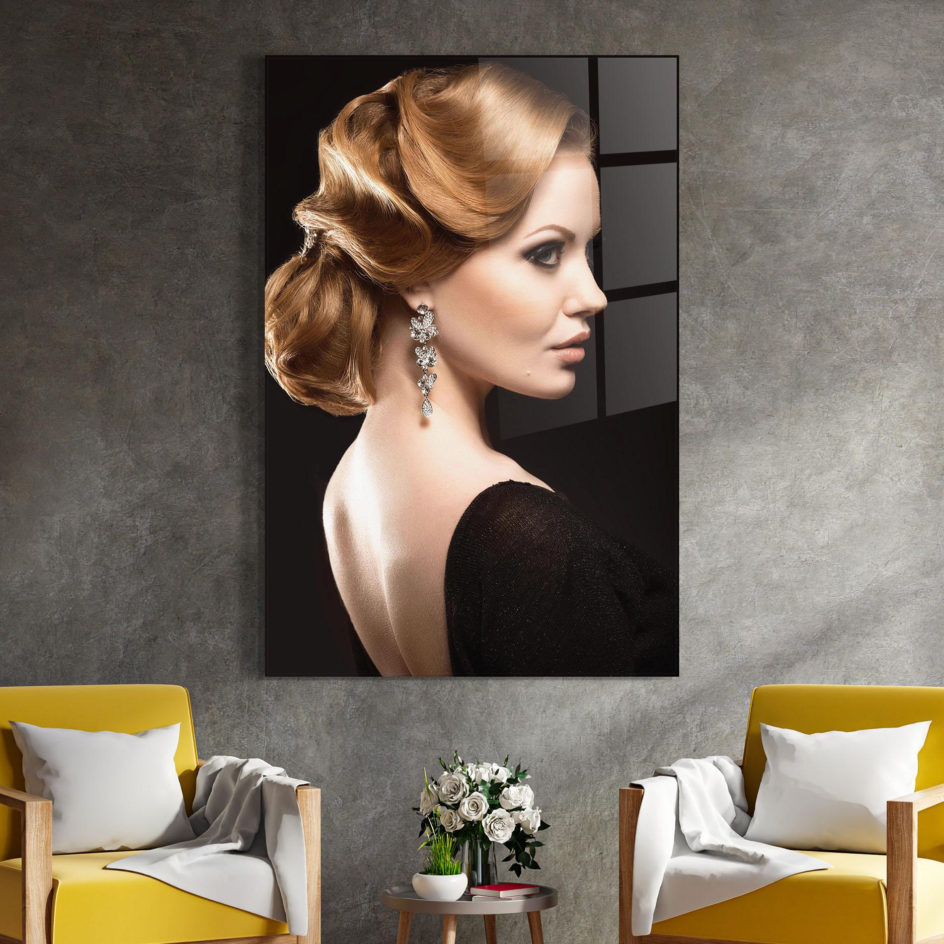 Tablou Sticla Elegant Earrings mockup 4