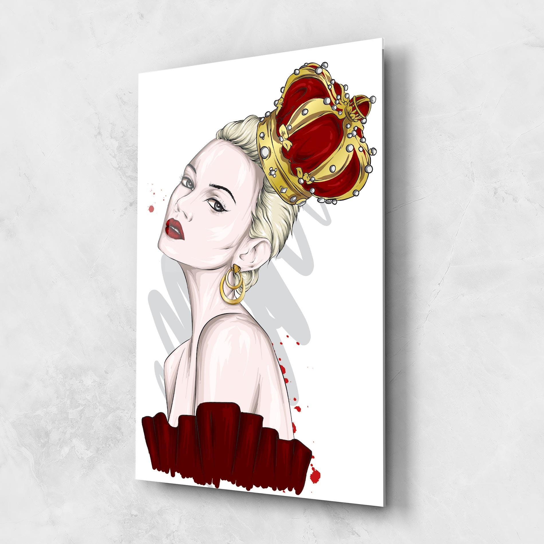 Tablou Sticla Big Red Crown mockup 1
