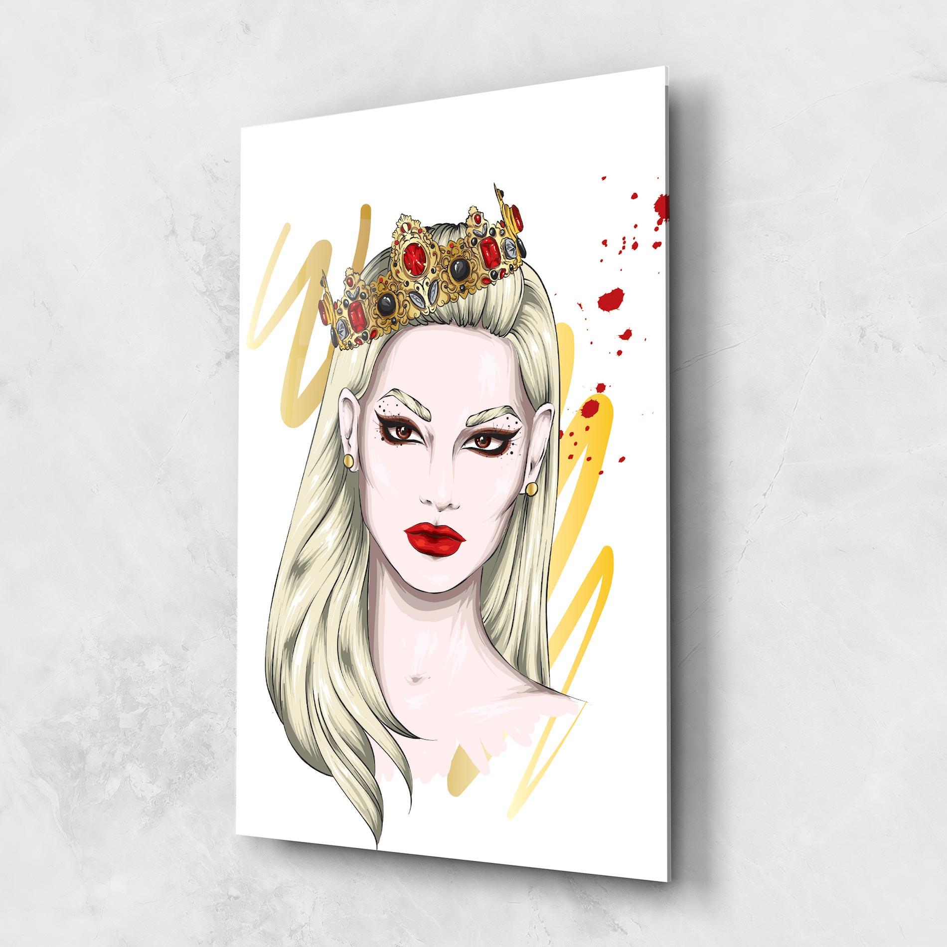 Tablou Sticla Gold Crown Woman mockup 1