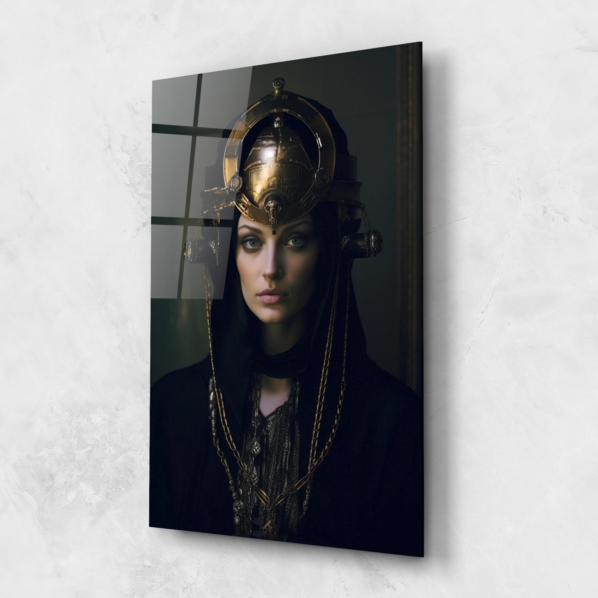 Tablou Sticla Gold Headpiece mockup 1