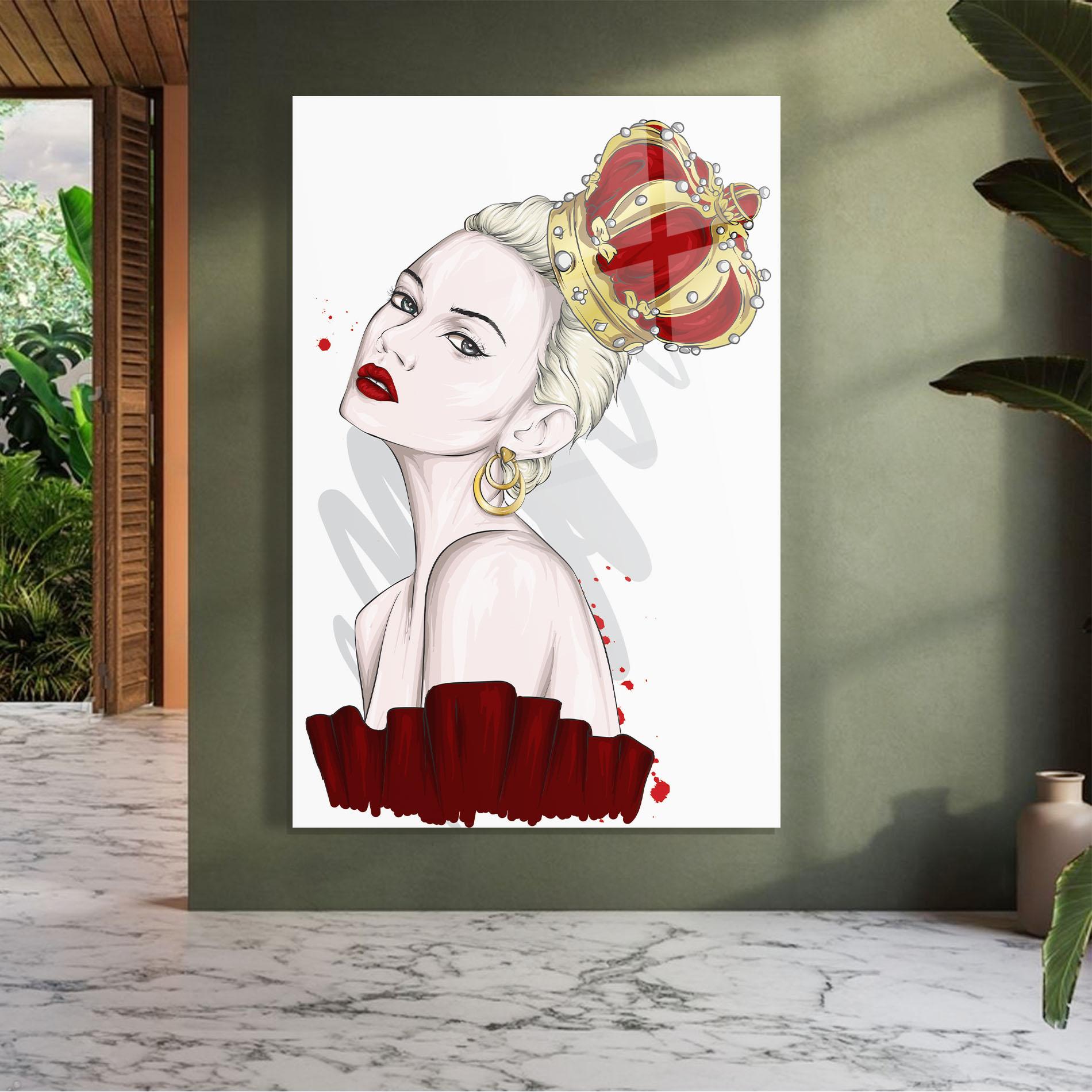 Tablou Sticla Big Red Crown mockup 7