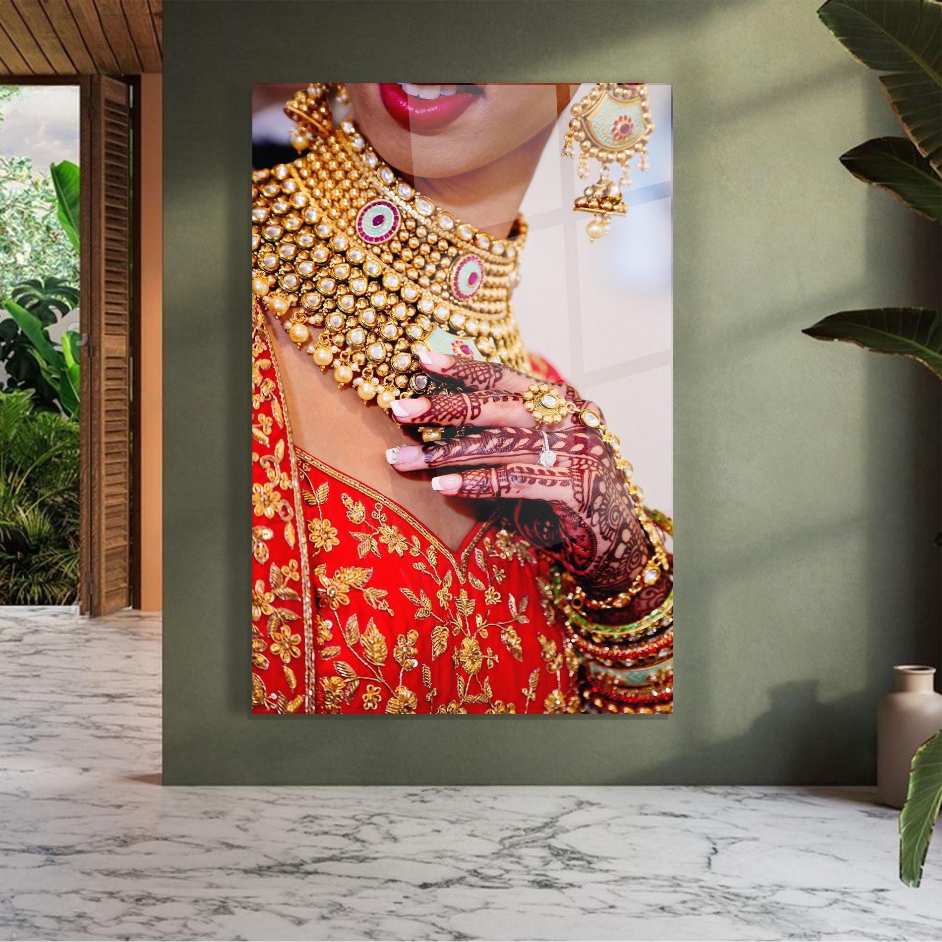 Tablou Sticla Gold Beautiful Jewelry mockup 7