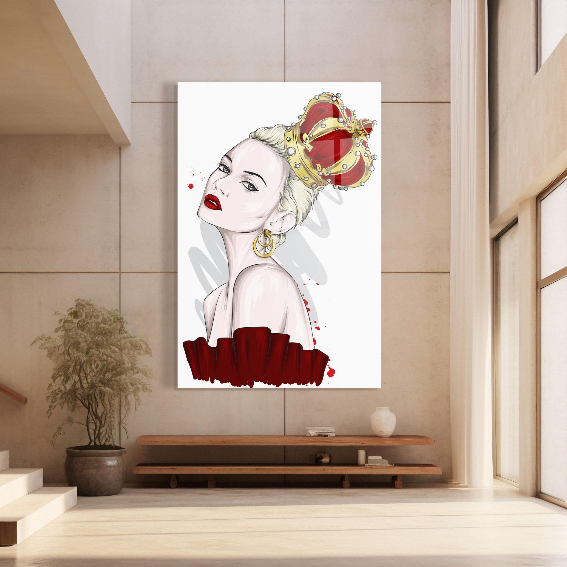 Tablou Sticla Big Red Crown mockup 8