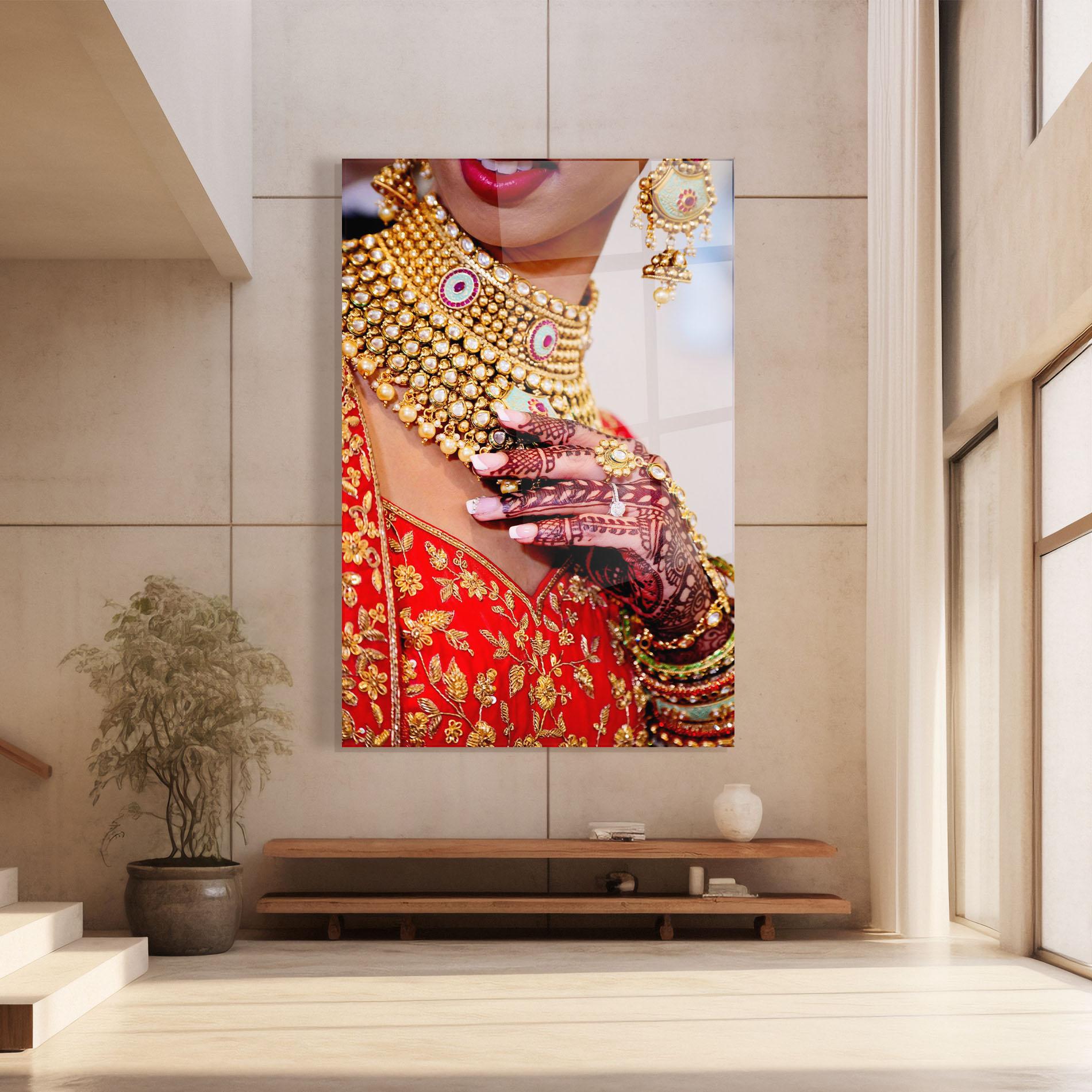 Tablou Sticla Gold Beautiful Jewelry mockup 8