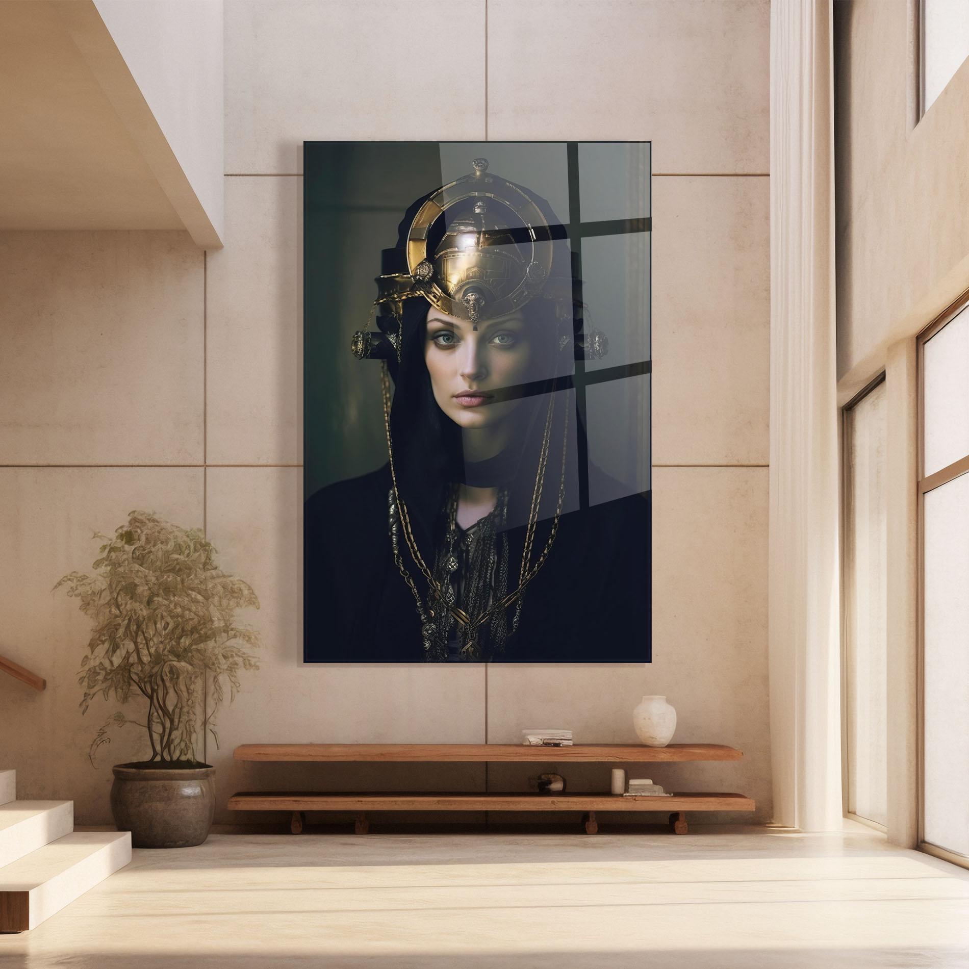 Tablou Sticla Gold Headpiece mockup 8