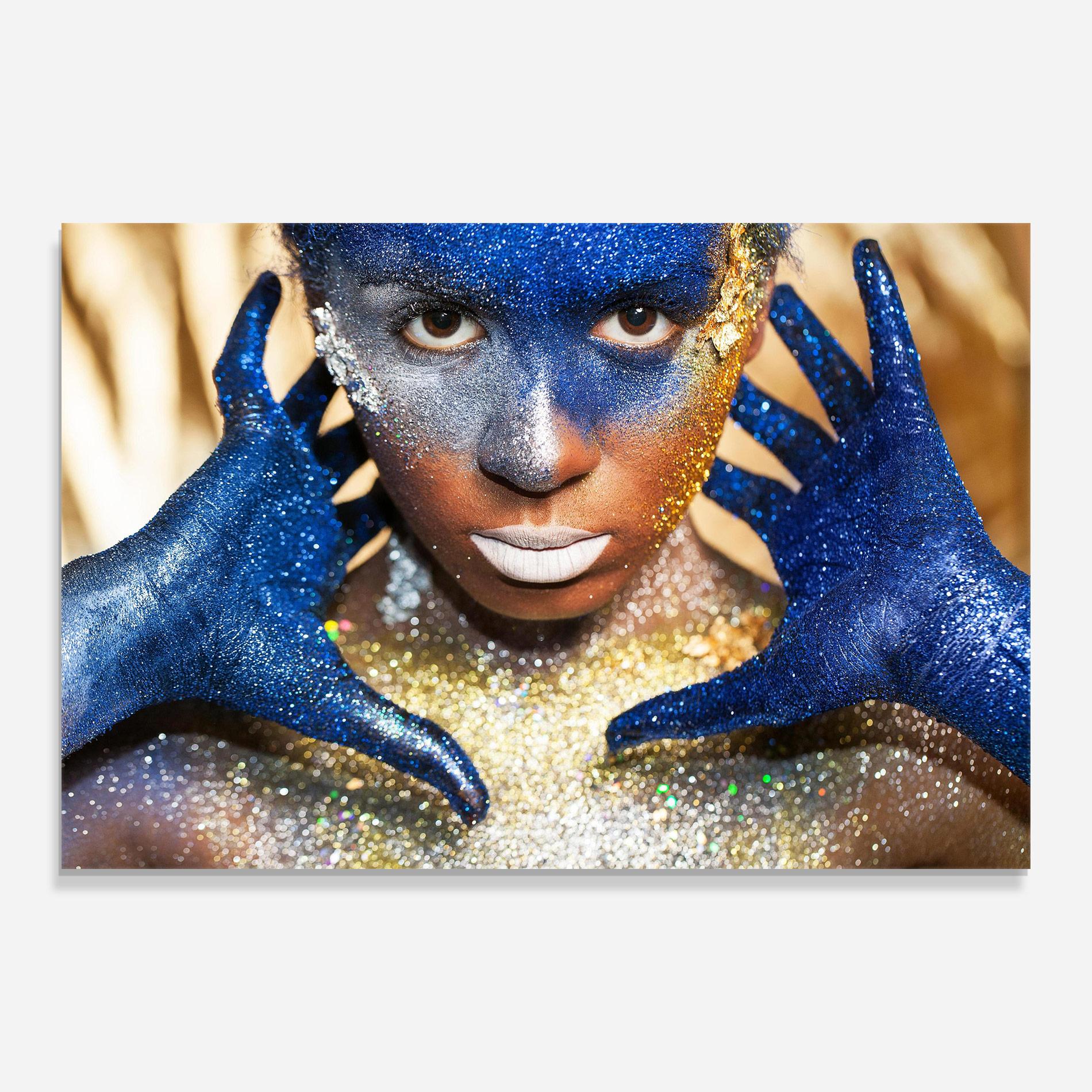 Tablou Sticla Glue Gold Glitter mockup 0