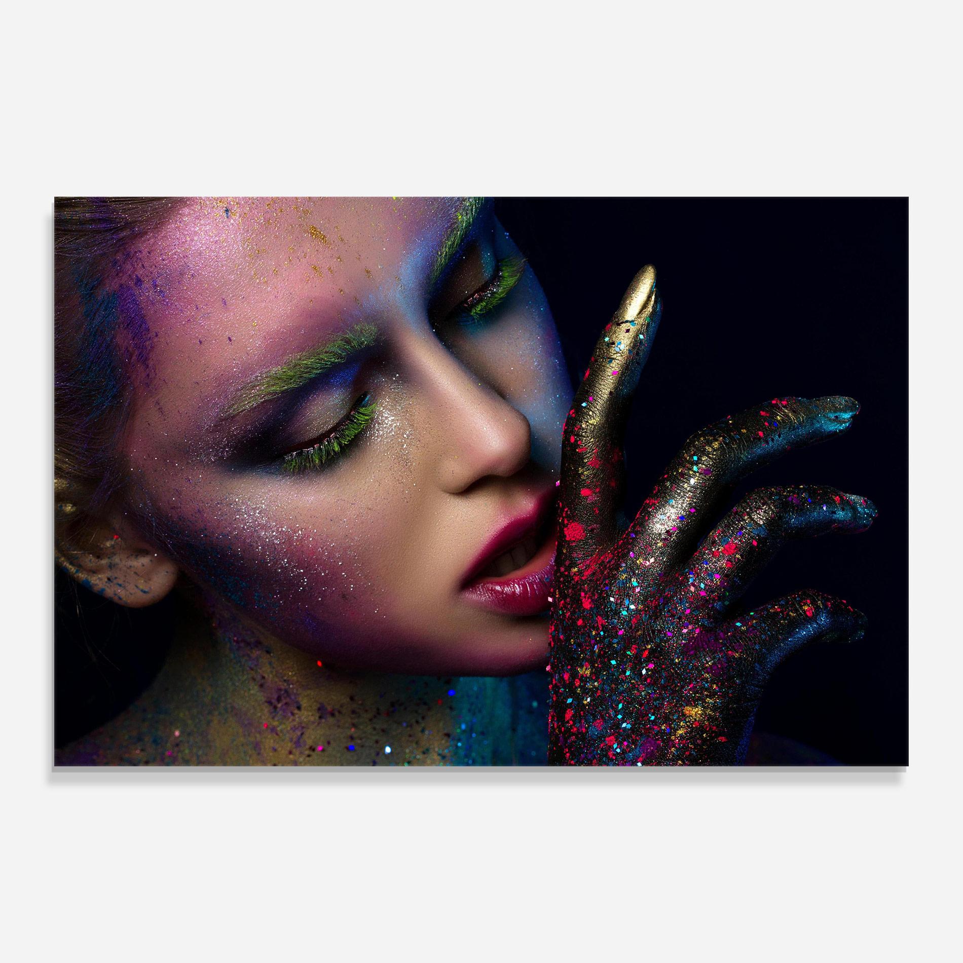 Tablou Sticla Green Eyelashes mockup 0