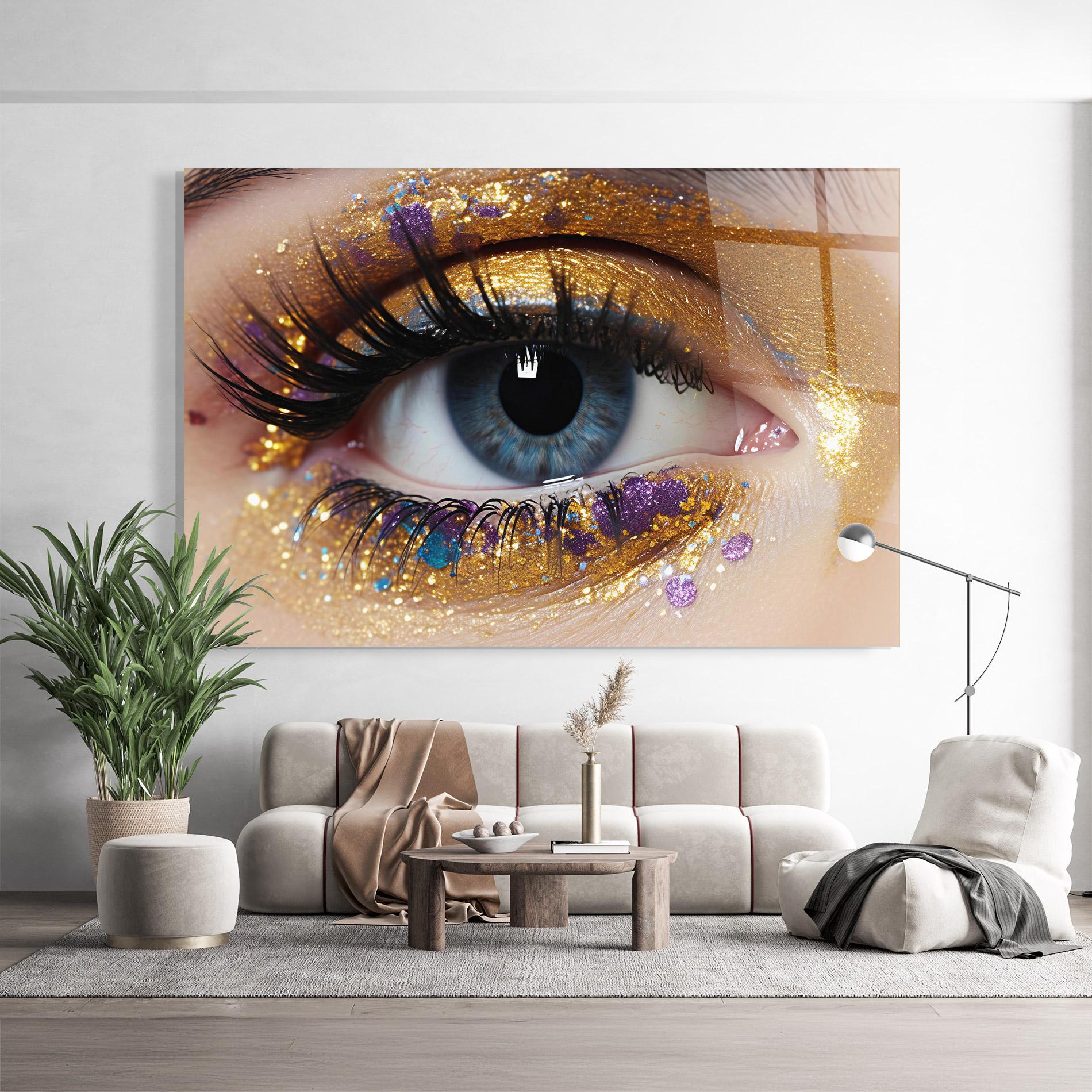 Tablou Sticla Blue Eye Make Up mockup 9
