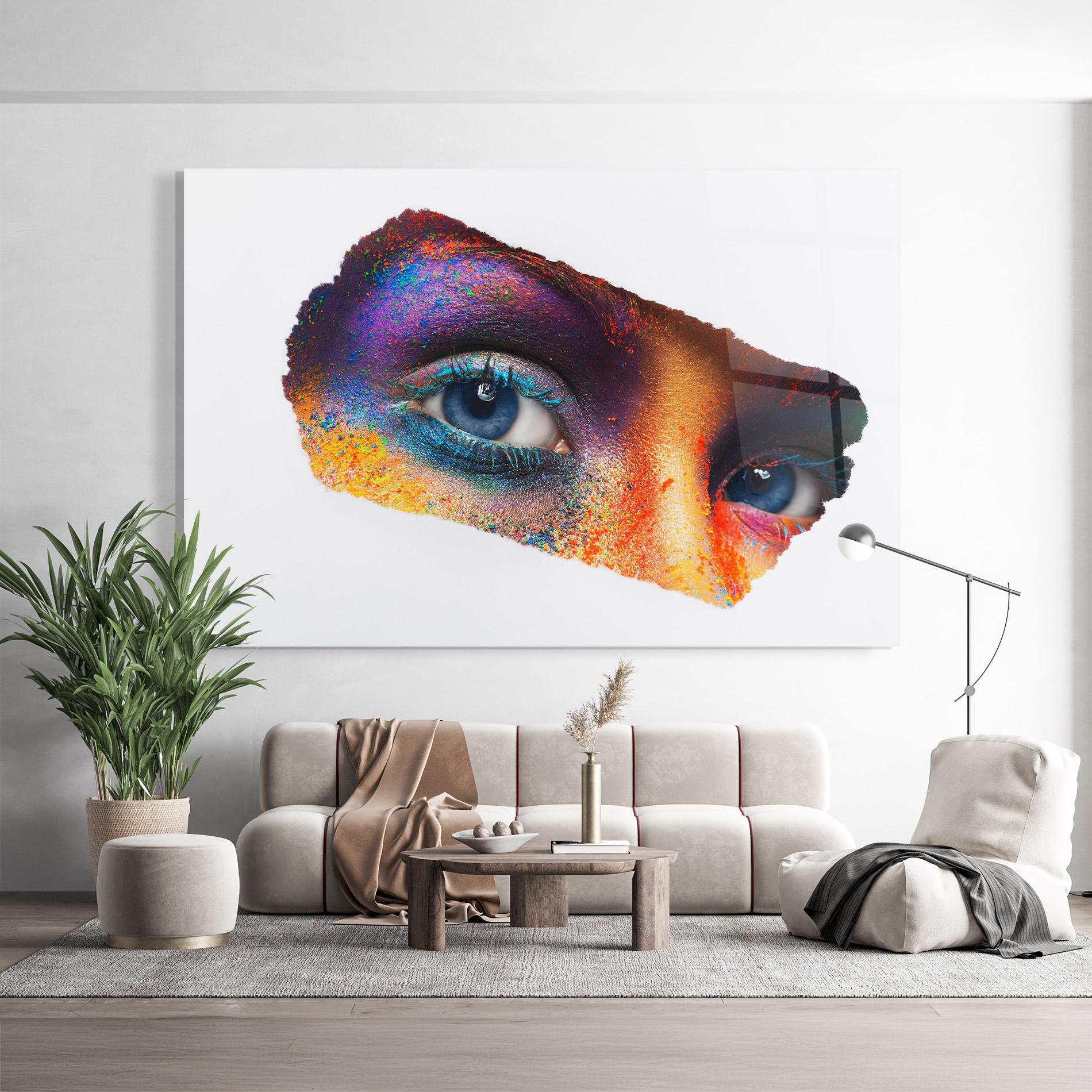 Tablou Sticla Female Colourful Makeup mockup 9