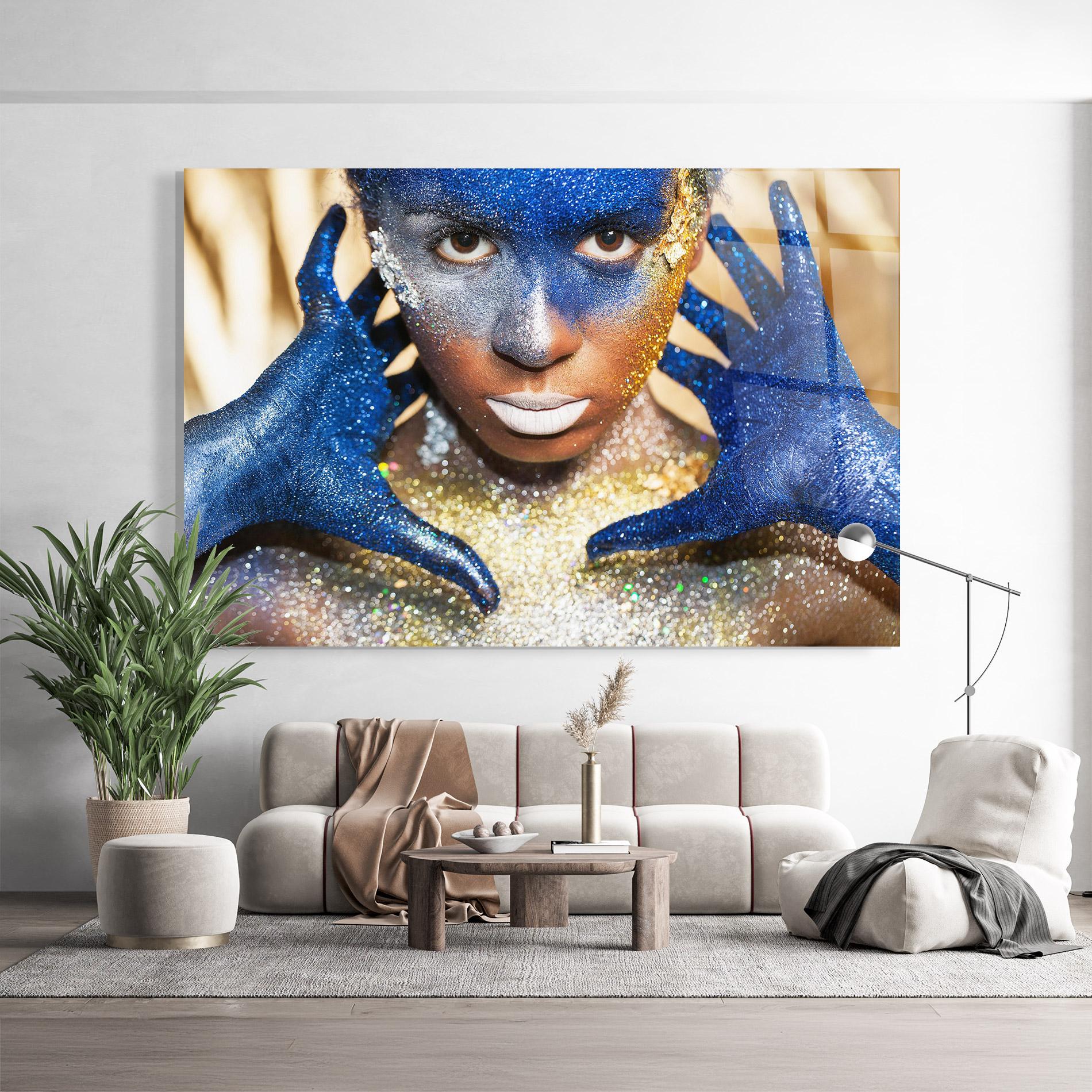 Tablou Sticla Glue Gold Glitter mockup 9