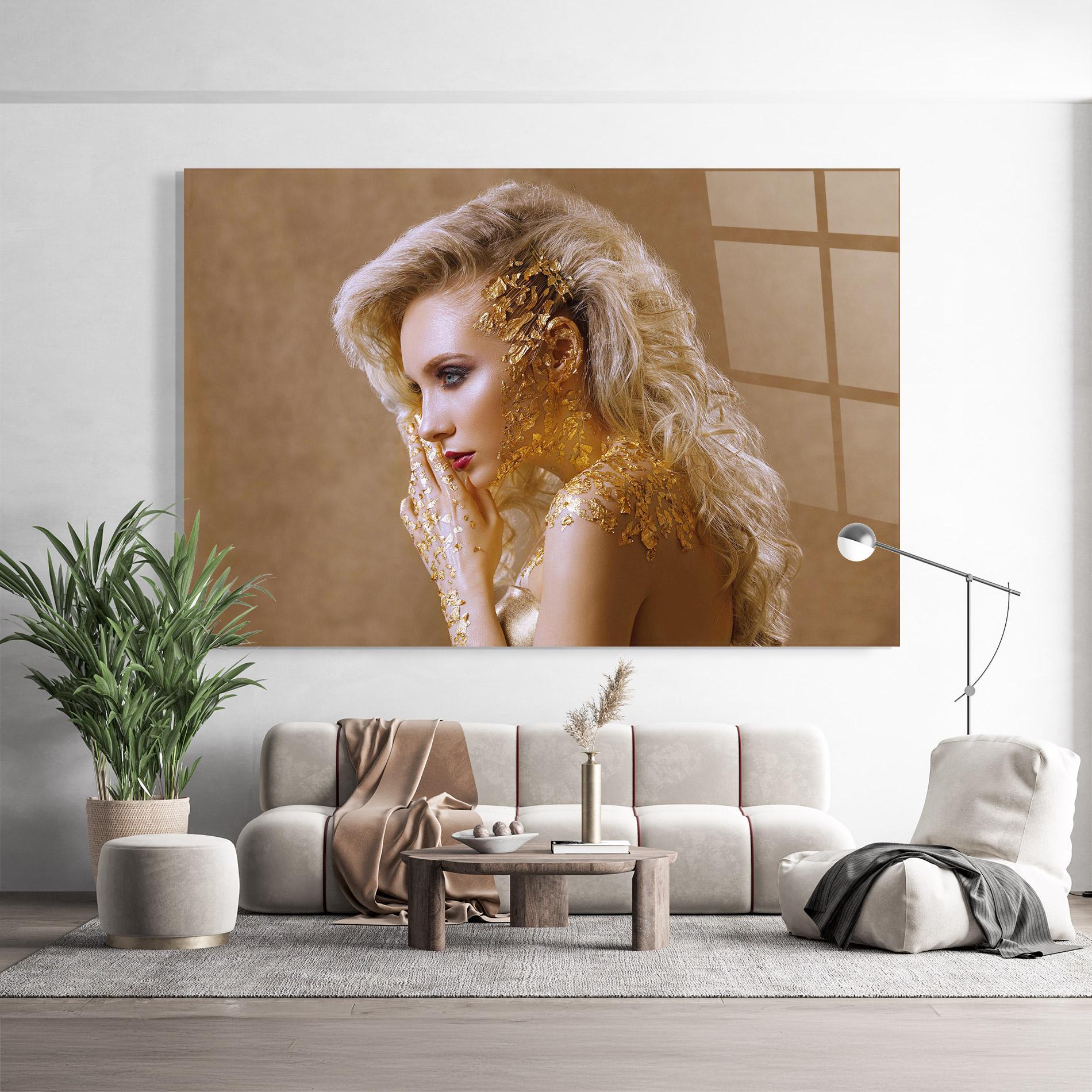 Tablou Sticla Gold Paper Makeup mockup 9