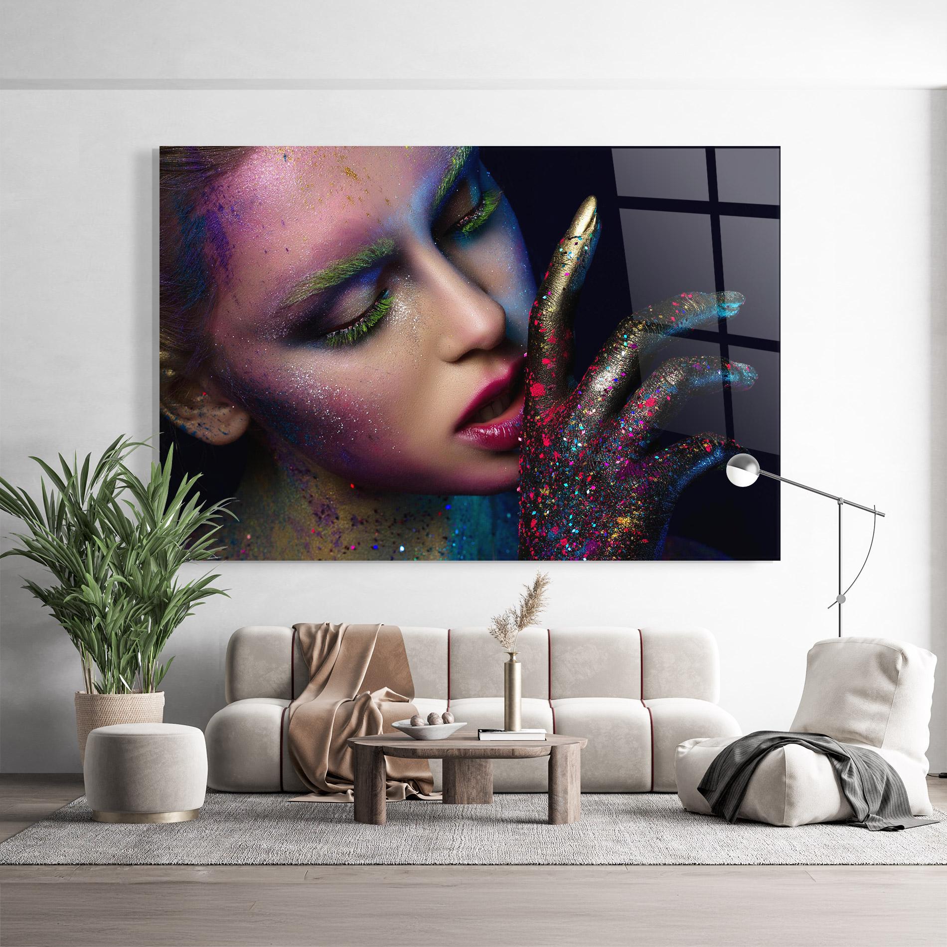 Tablou Sticla Green Eyelashes mockup 9