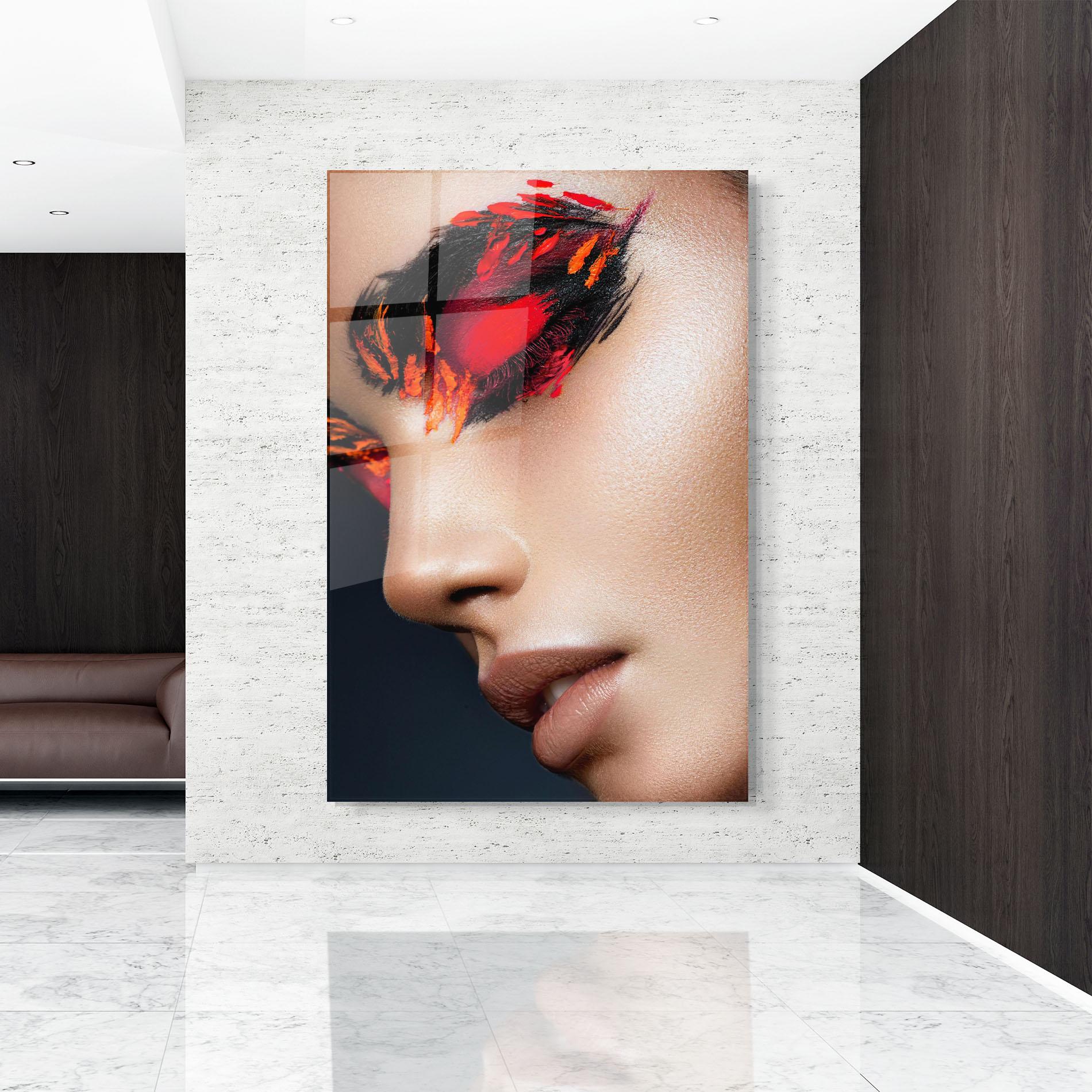 Tablou Sticla Fire Make Up mockup 9