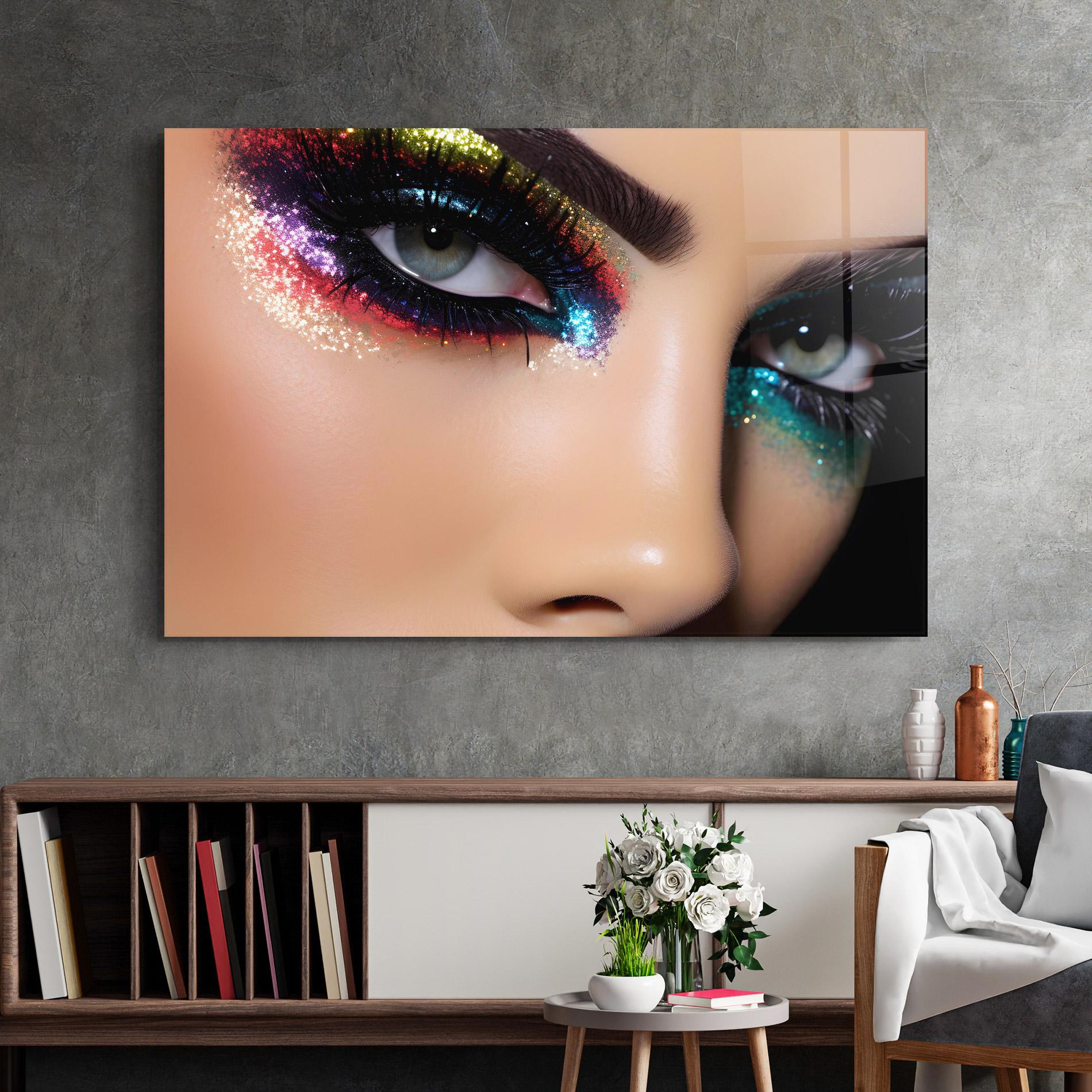 Tablou Sticla Feminine Makeup Model mockup 2