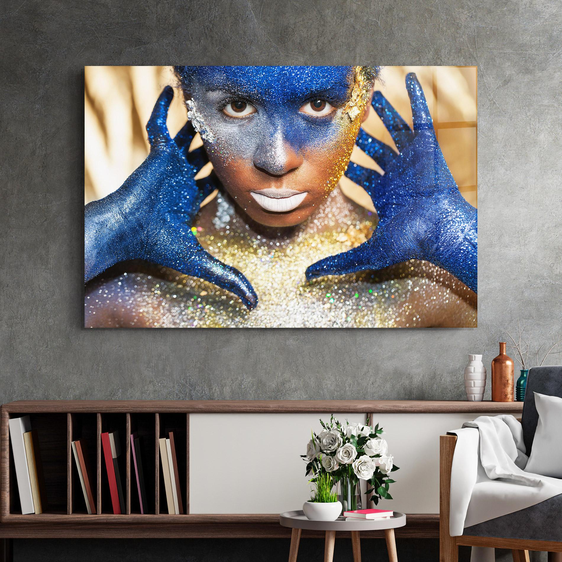 Tablou Sticla Glue Gold Glitter mockup 2