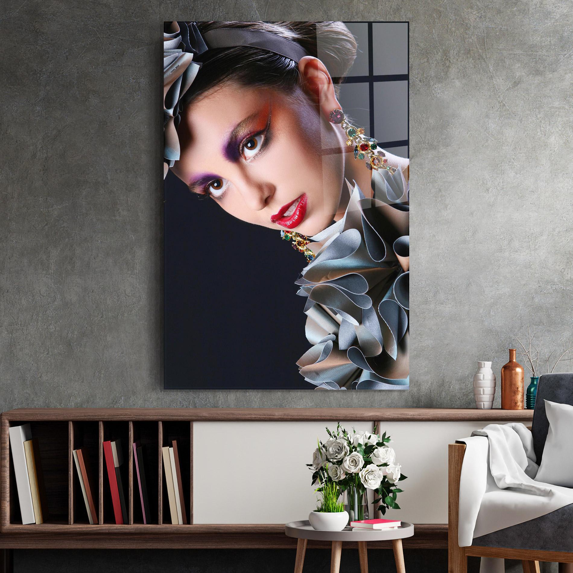 Tablou Sticla Big Eyes Makeup mockup 2