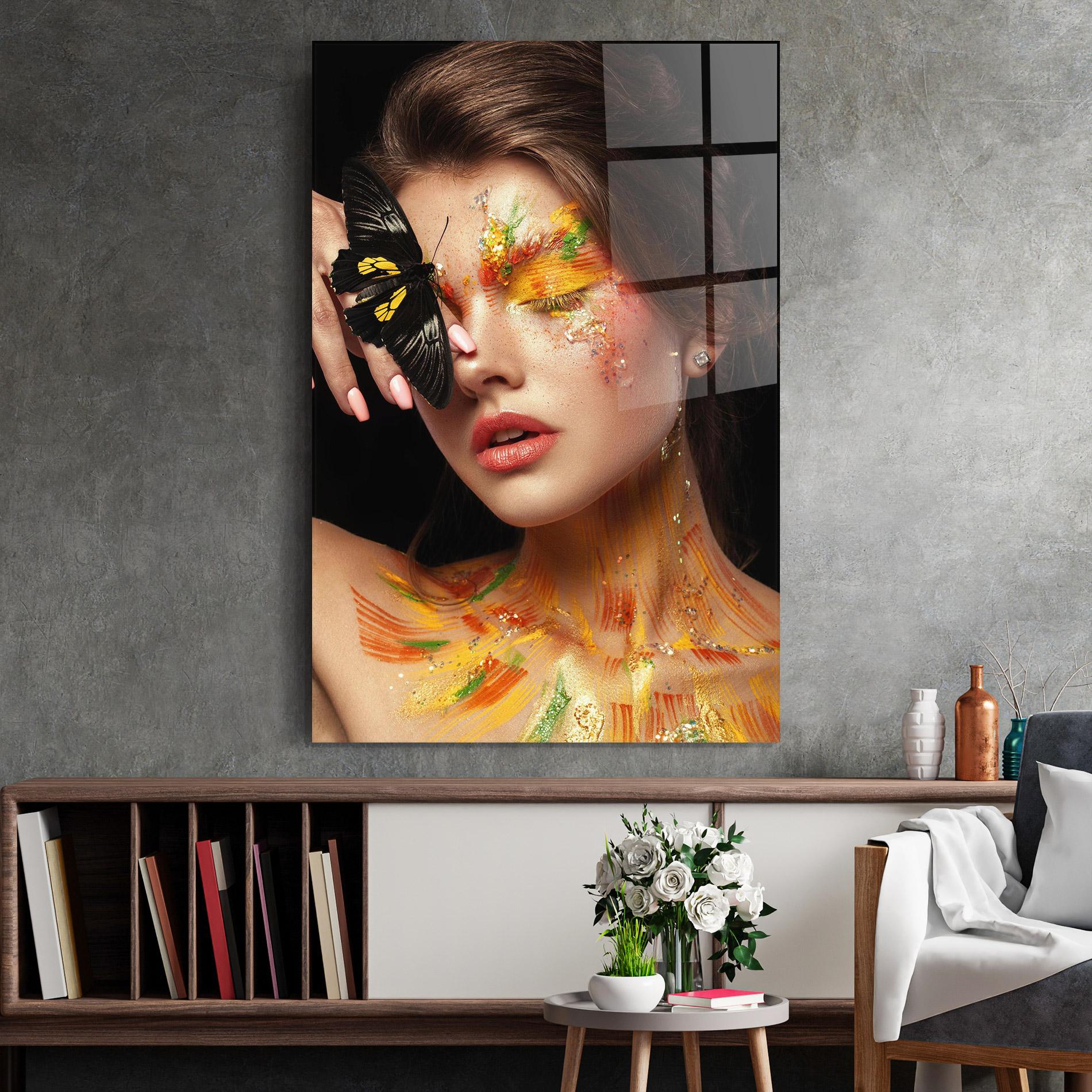 Tablou Sticla Butterflu Makeup mockup 2