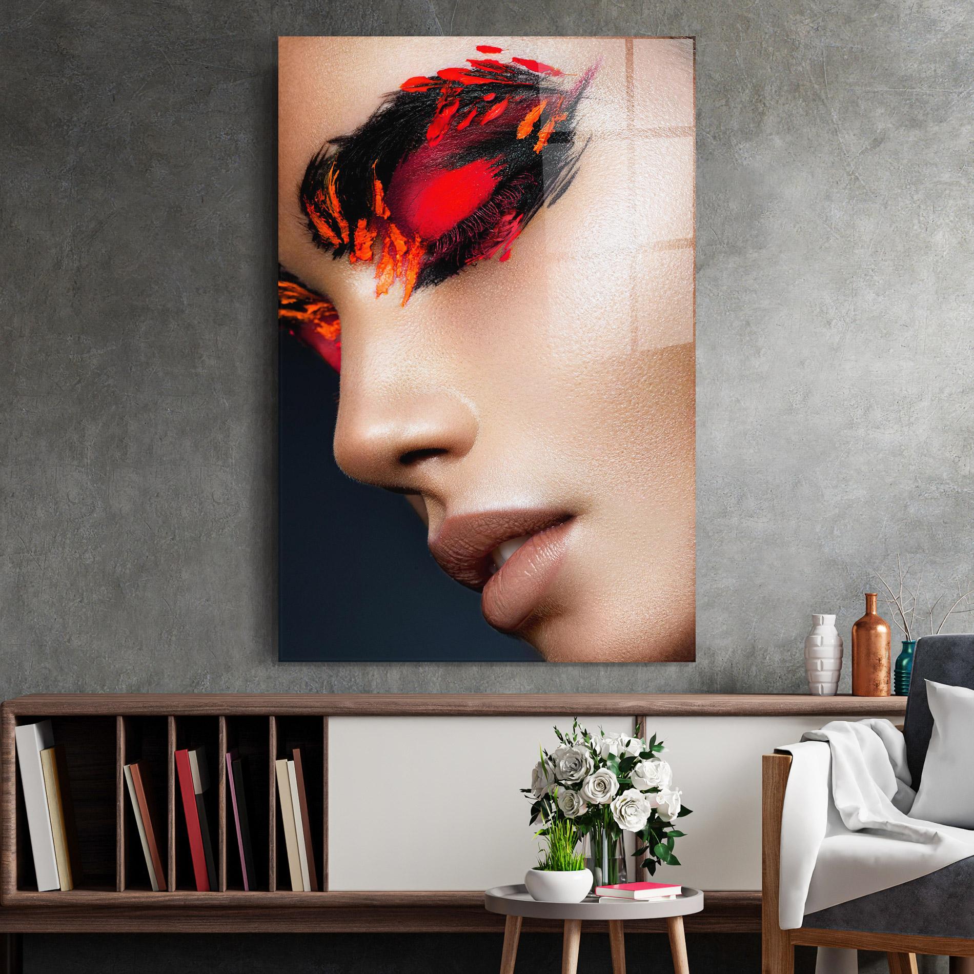 Tablou Sticla Fire Make Up mockup 2