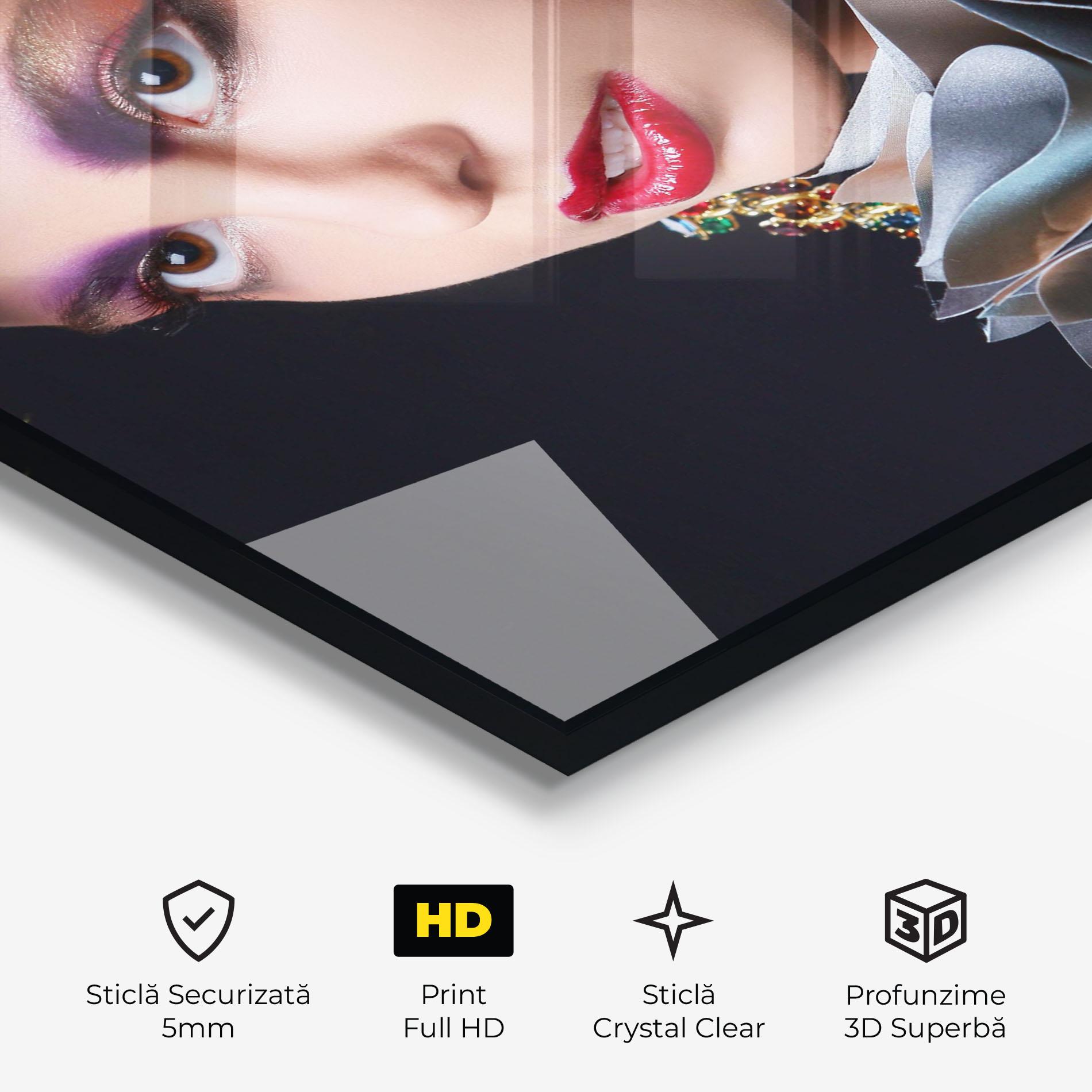 Tablou Sticla Big Eyes Makeup mockup 3