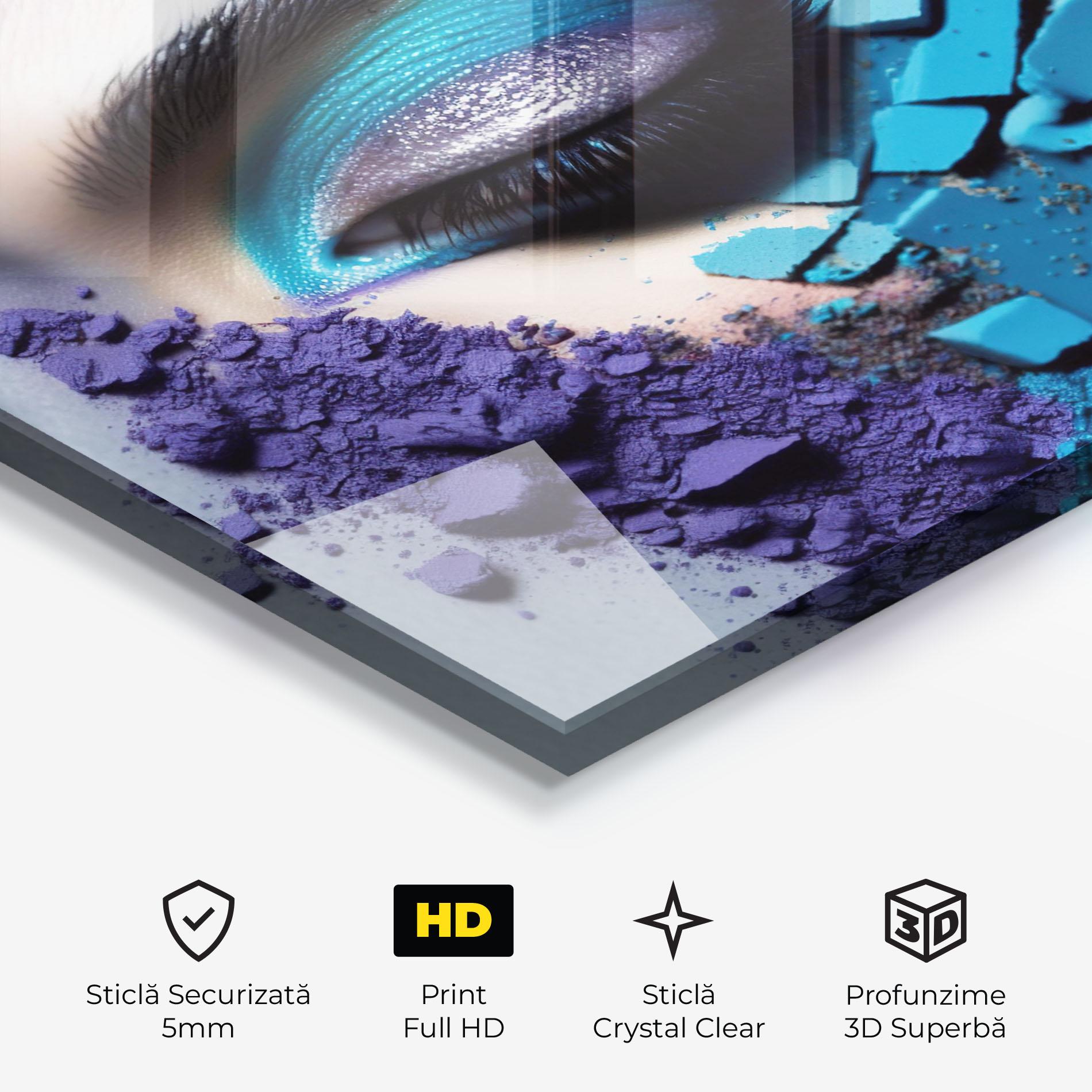 Tablou Sticla Crushed Neon Palette mockup 3