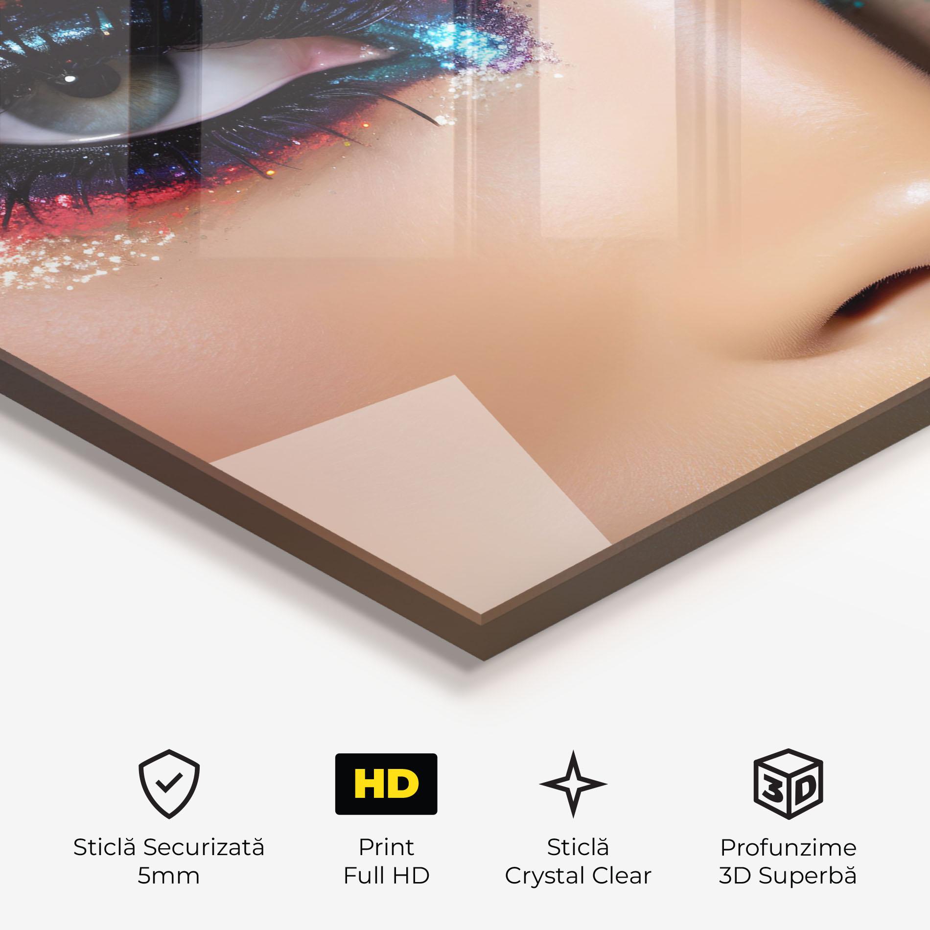 Tablou Sticla Feminine Makeup Model mockup 3